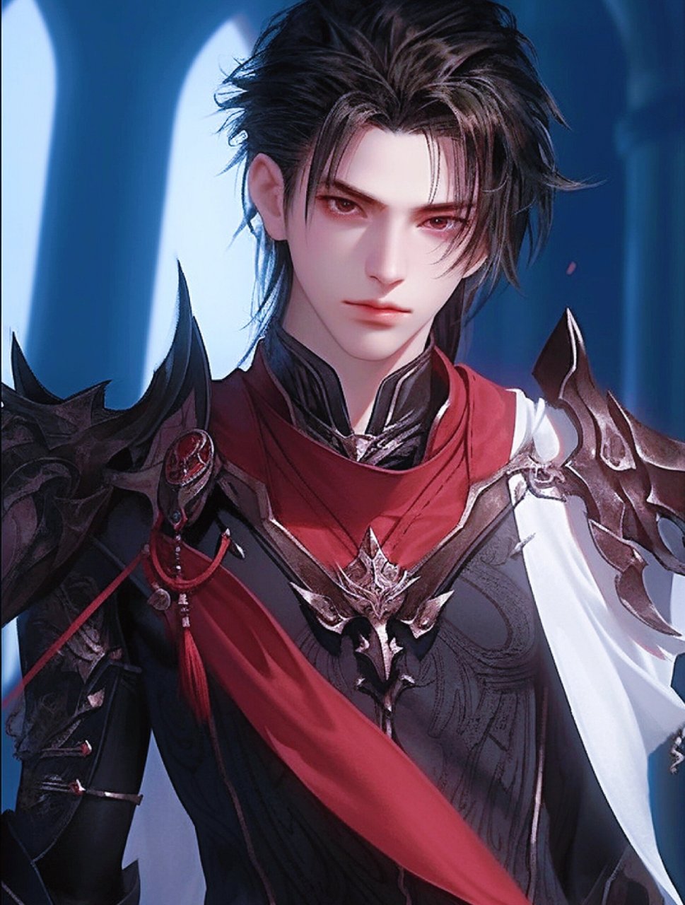 古风赛博帅气男生头像,红色系刺客 喵喵很帅,劫镖也很疼.