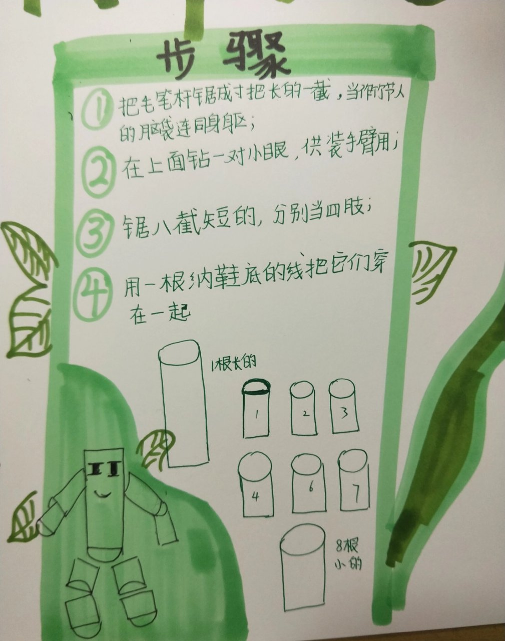 怎么画竹节人制作指南图片