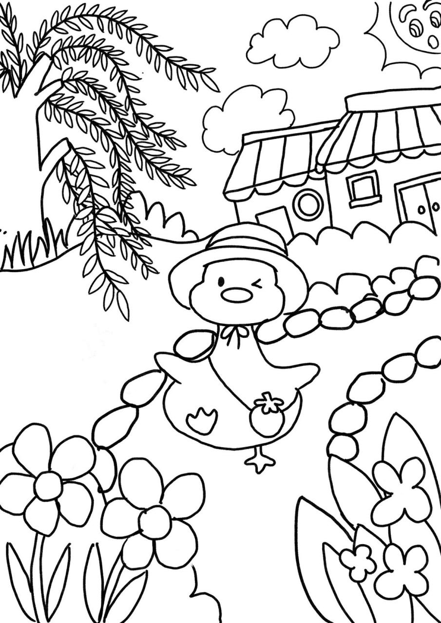 《小鸭子春游》简笔画|创意简笔画素材 适合5-7岁小朋友绘画 重点难点