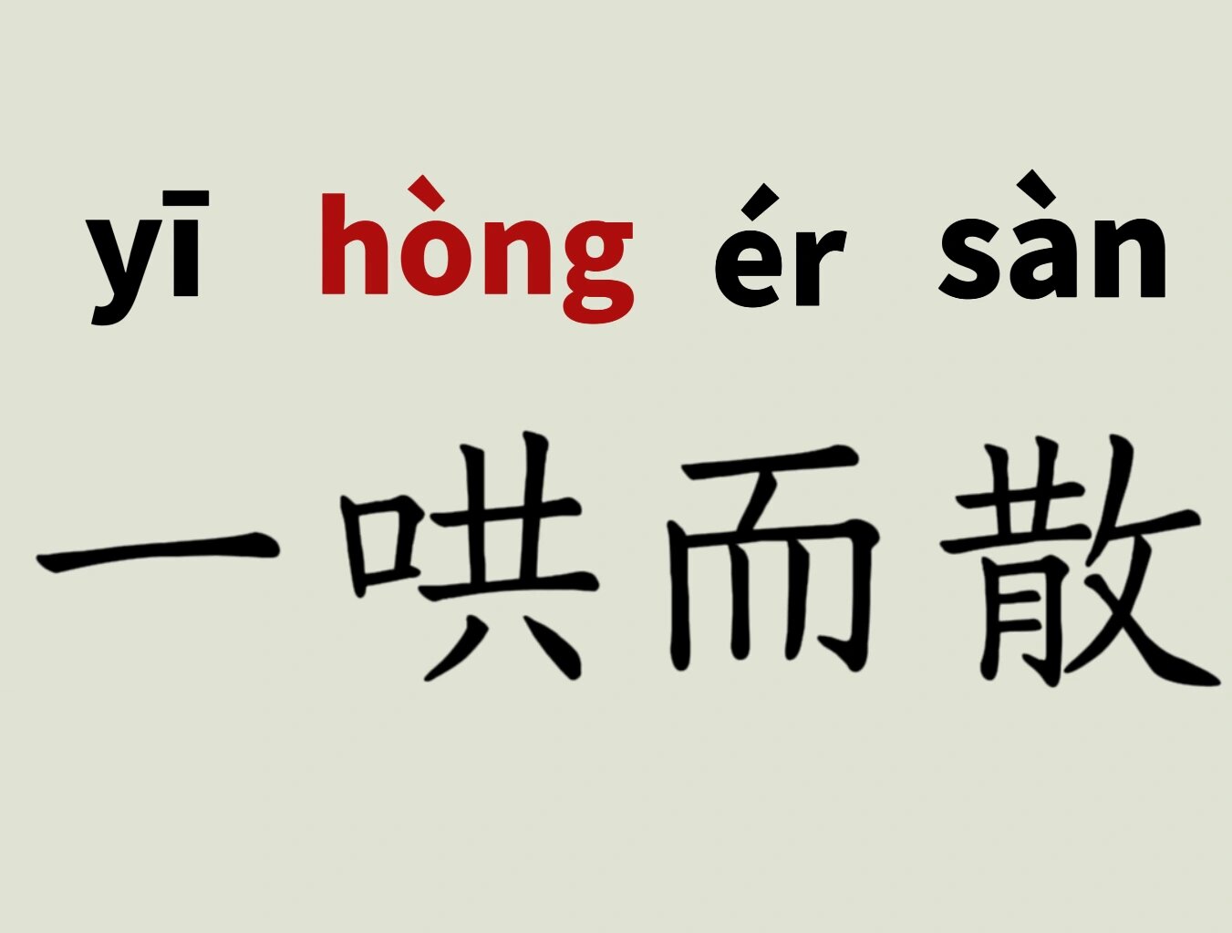 每天读对一个成语388 一哄而散-拼音