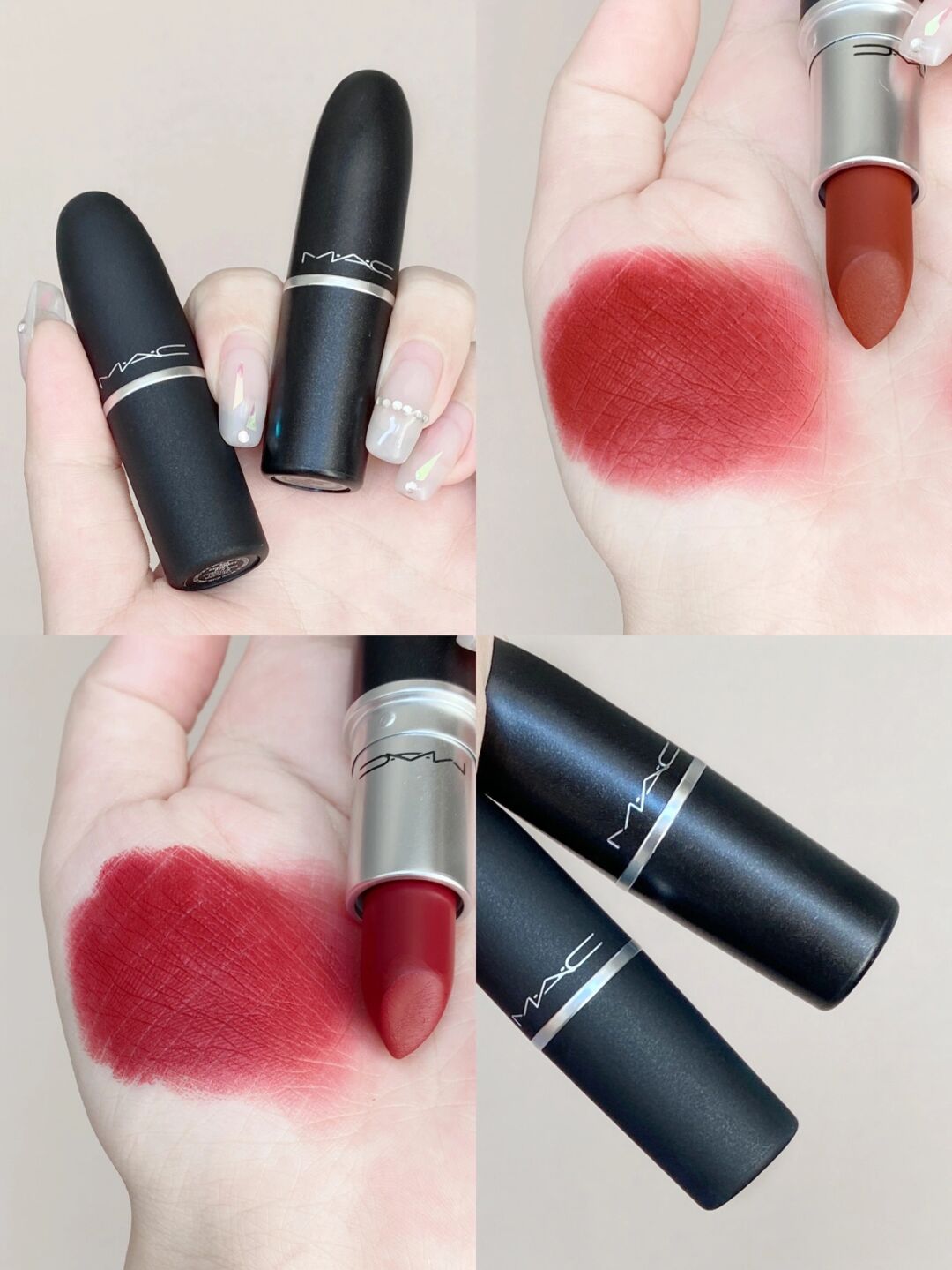 没有棕调橘调玫调～ mac926 老网红 显白牛血色 有棕调～ #口红试色