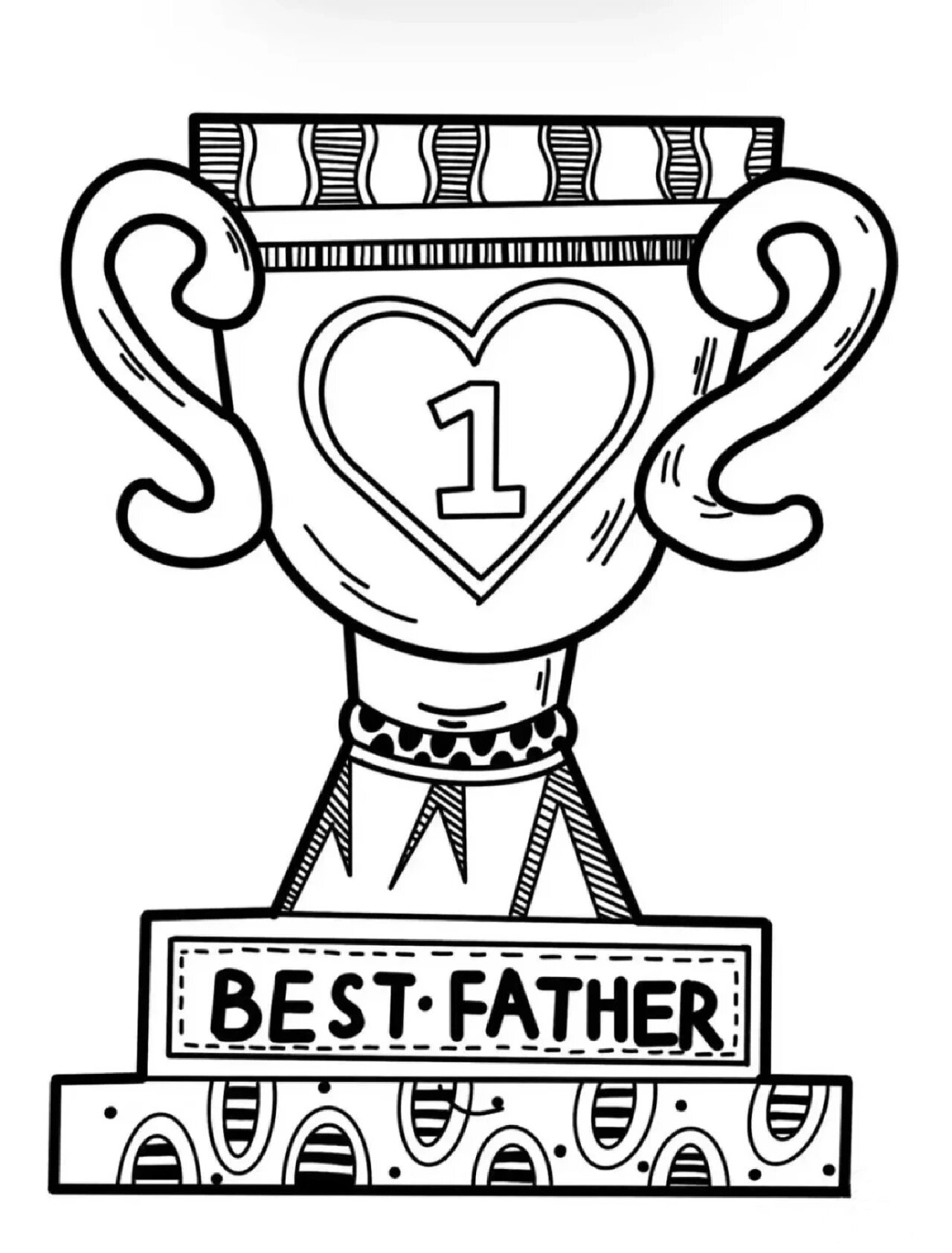 父亲节涂色奖杯