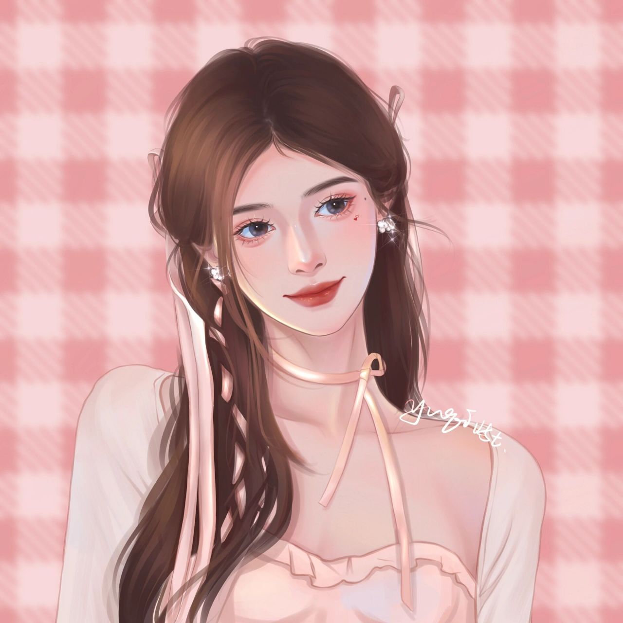 99手绘女明星系列之—— 鞠婧祎 今儿是粉色小鞠～不得不说鞠婧祎真