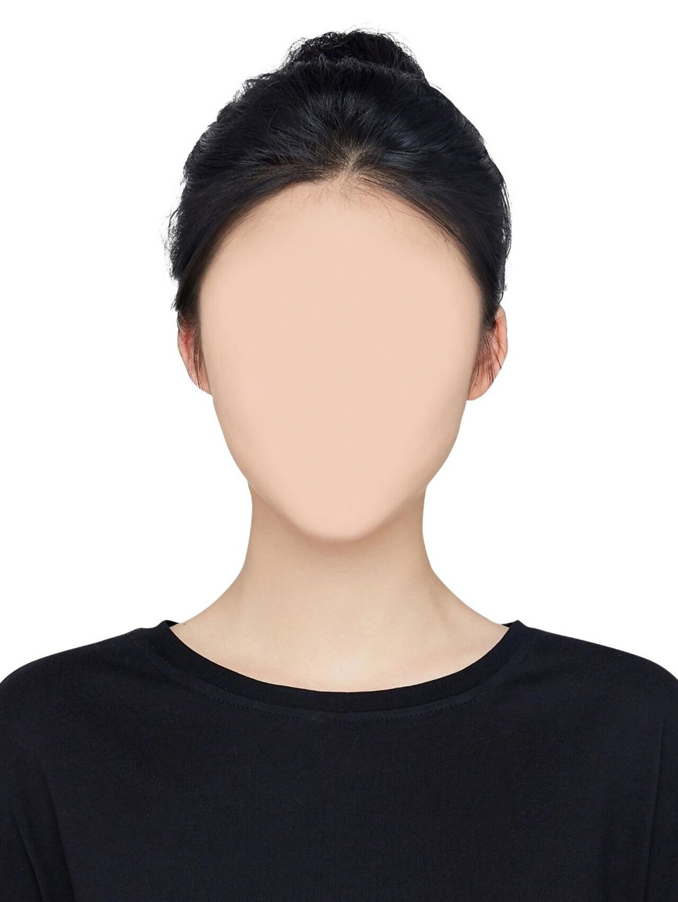 女士证件照换装psd模板换衣服发型免扣素材