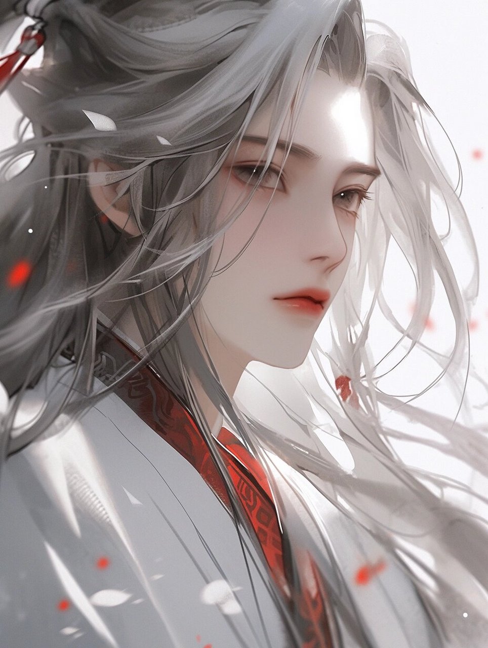 今日份白衣古代美男 沧海何曾断地脉 白袍端合破天荒