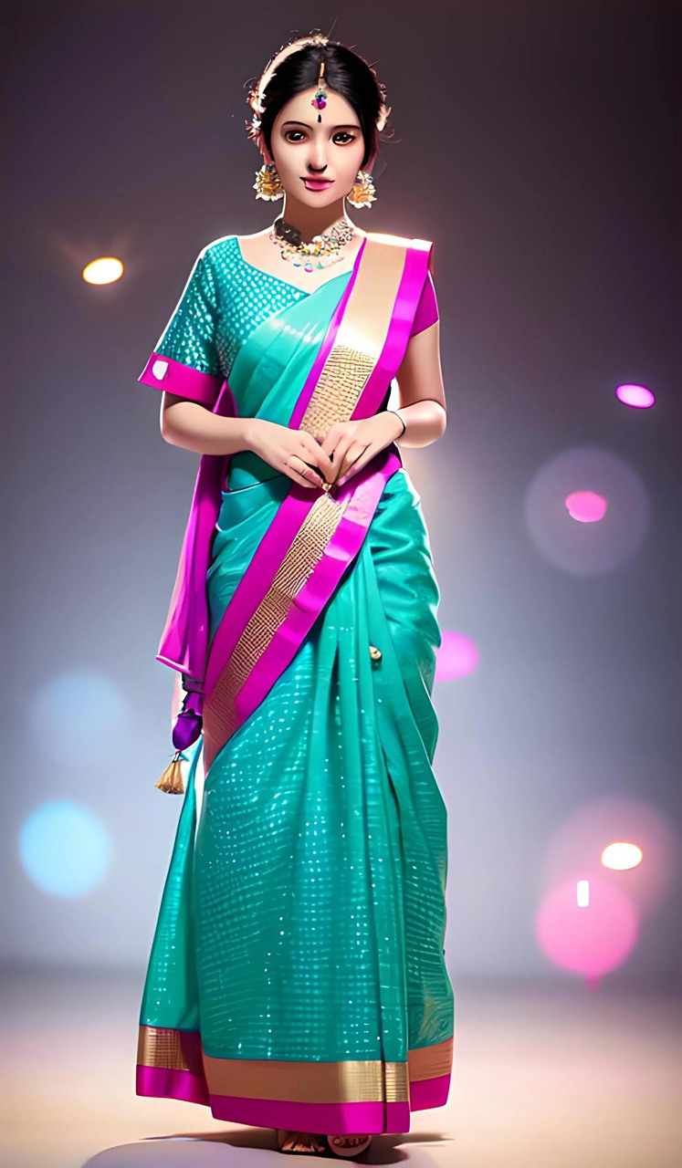 在印度,妇女的传统服饰"纱丽",一块长达15码以上的布料,以披裹的方式