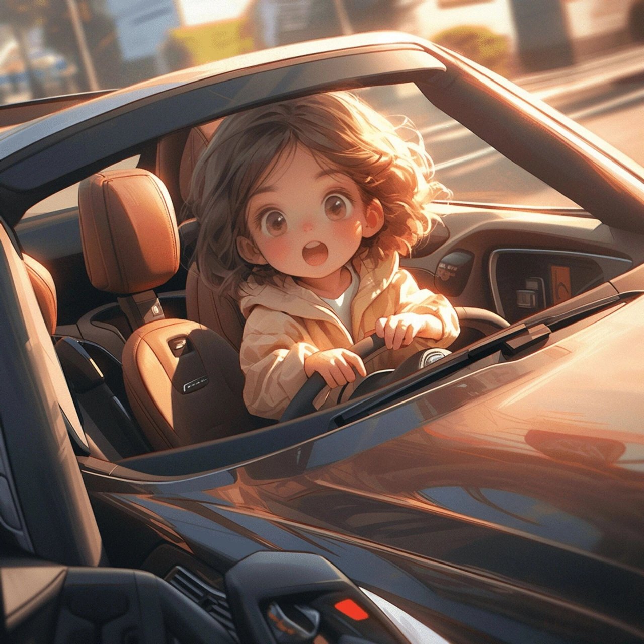 小萝莉开车头像 路怒族头像 再来一波可爱头像,需要的自取#插画头像