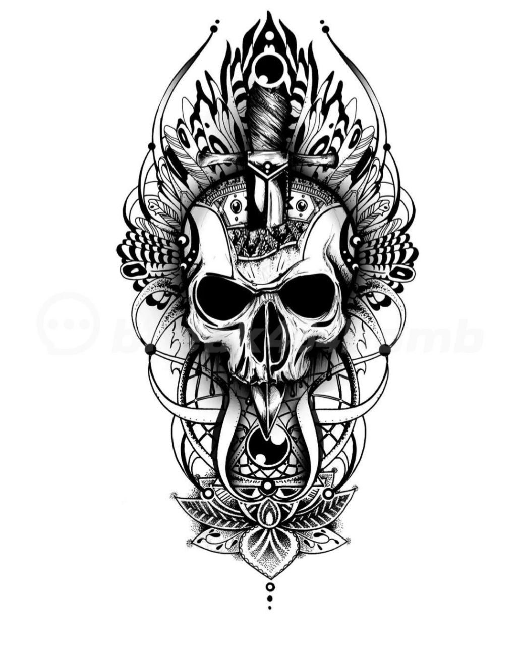 9张欧美花臂纹身手稿 适合健身人士的花臂图