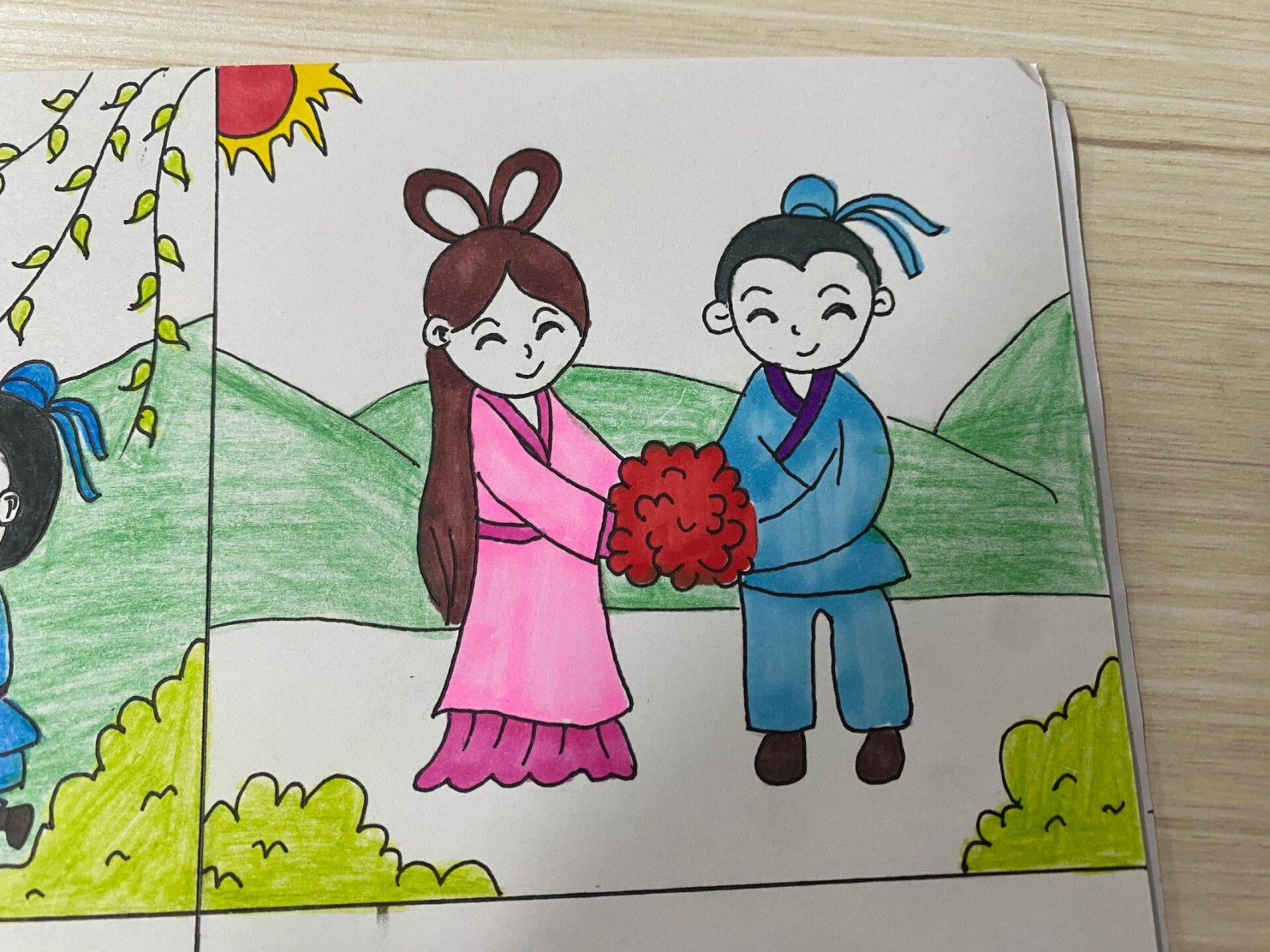 牛郎织女 牛郎织女画,小学五年级  1:牛郎身世凄苦 2:牛郎用心照顾