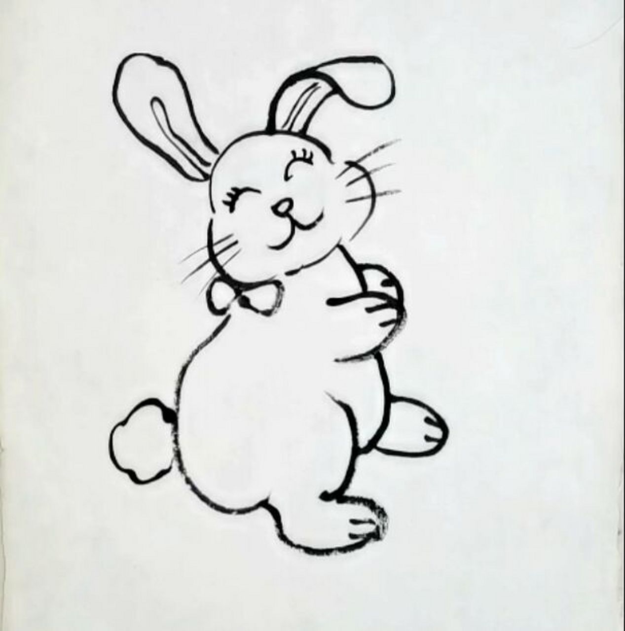 儿童创意水墨画|国画小兔子吃萝卜图文步骤 《小兔子吃萝卜》绘画步骤