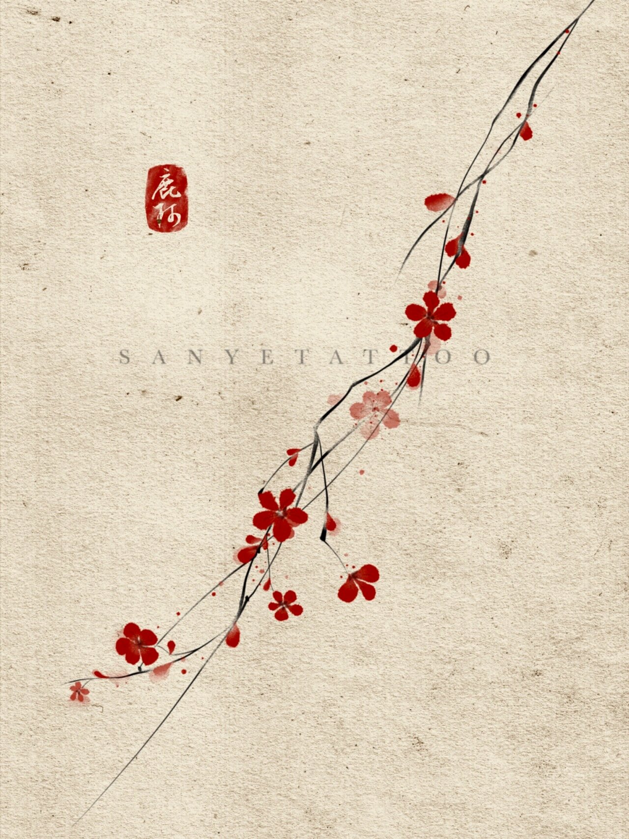 tattoo|梅花纹身|小清新纹身|线条纹身