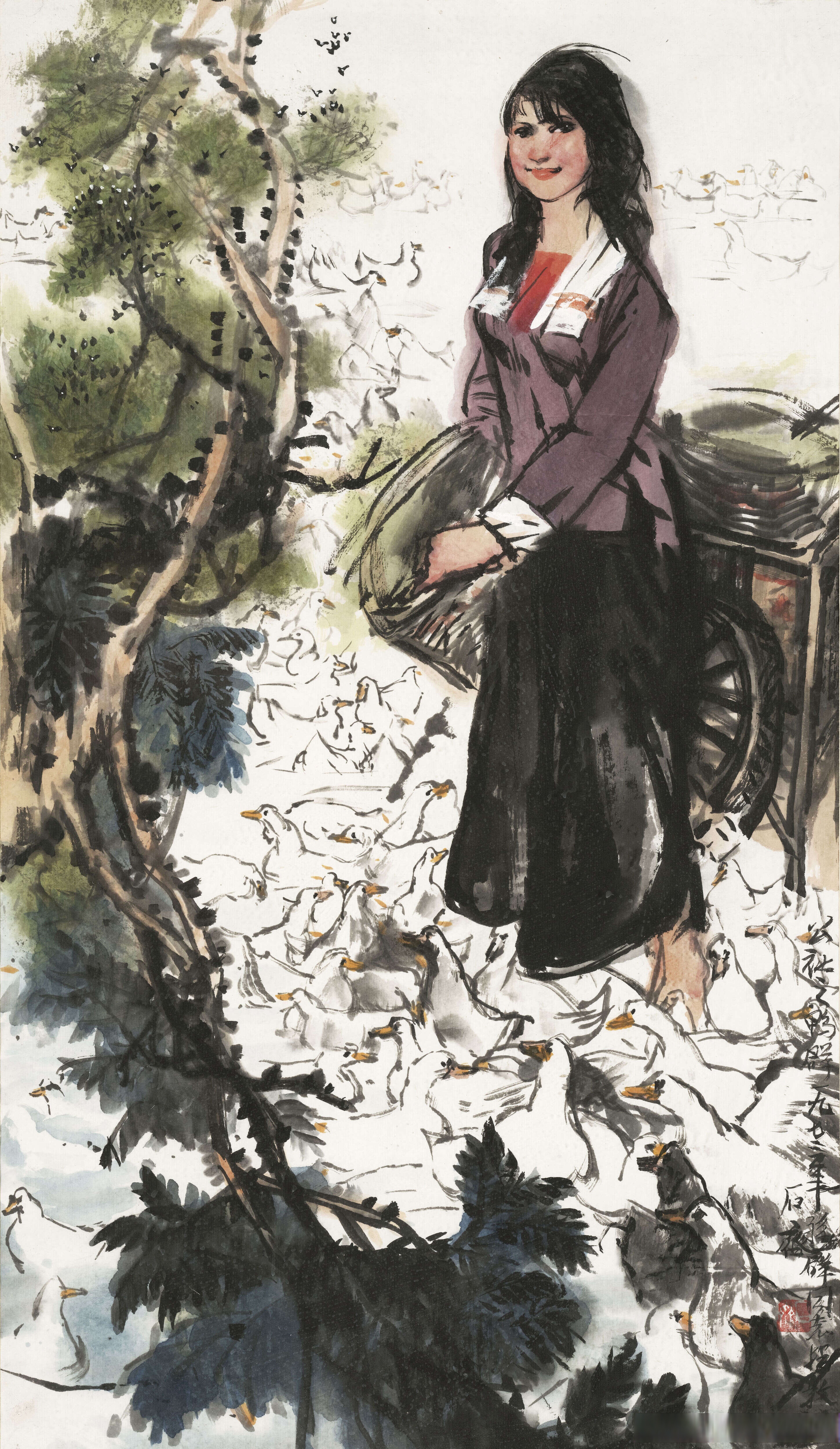 画家石齐人物画