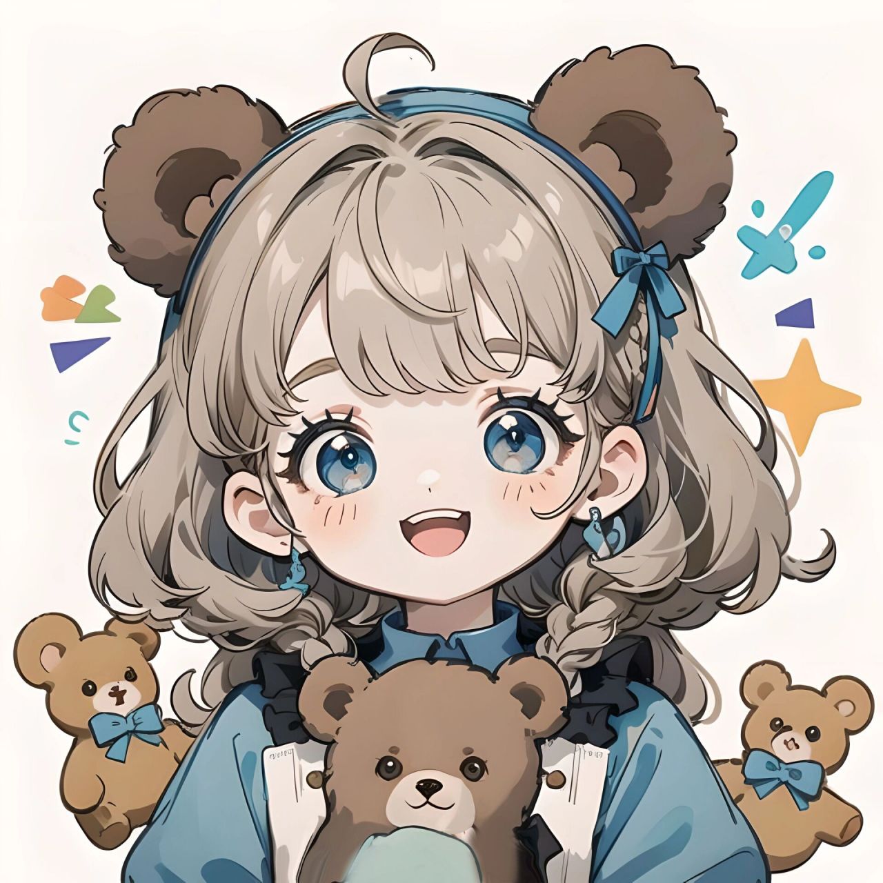 可爱女生头像分享|抱小熊的少女