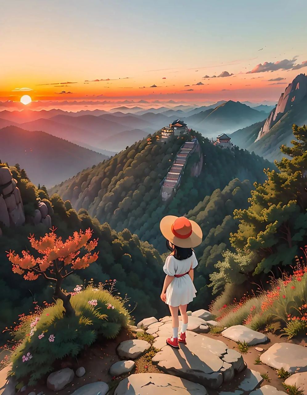 山顶看日出|童年治愈系漫画 最近有很多小黑粉来捣乱,提醒各位宝宝