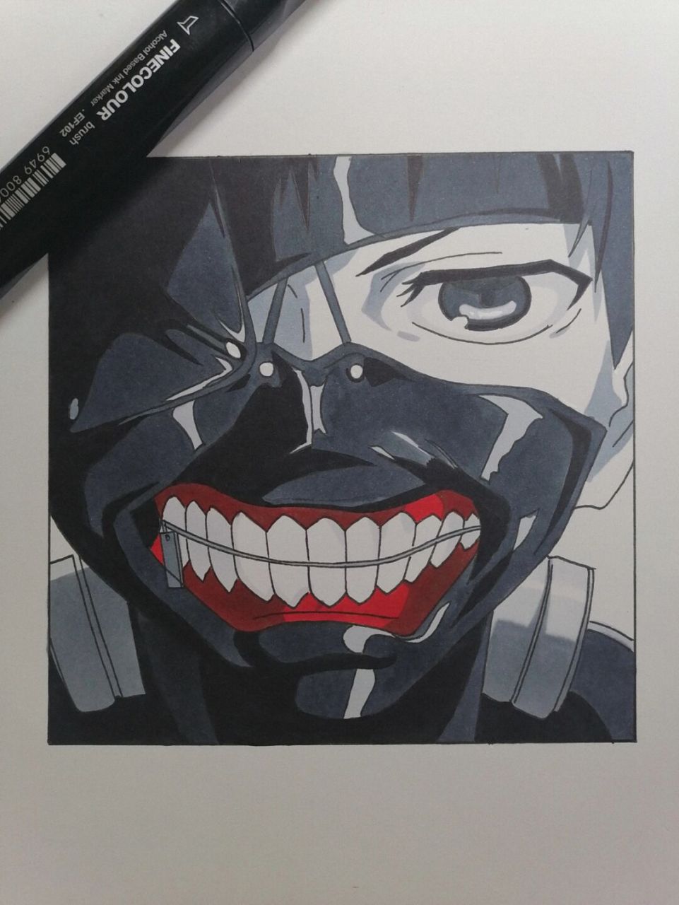 金木研过程 #金木研# #手绘教程# 这张图很适合黑白