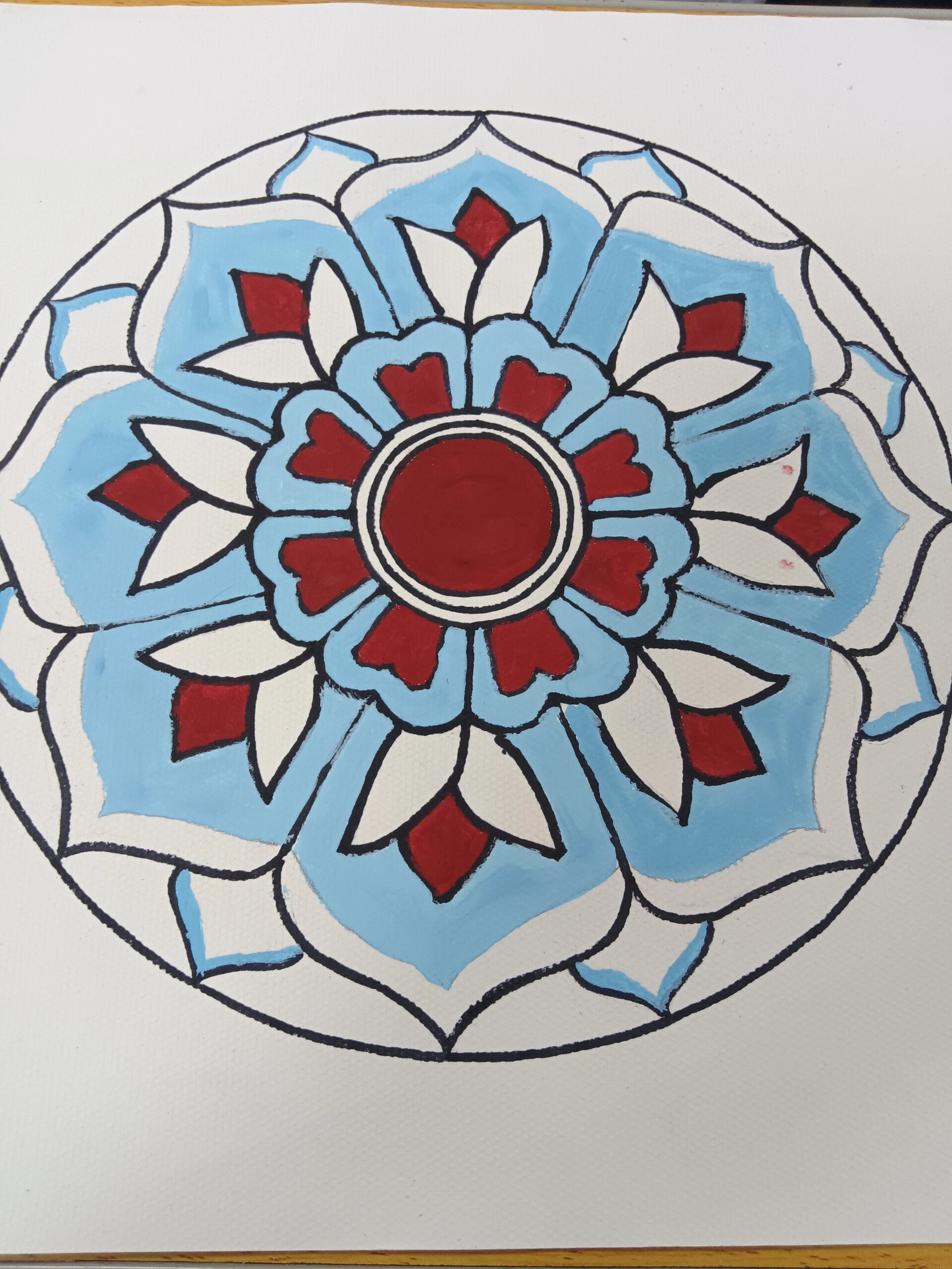 中国传统花纹纹样一藻井 临摹水粉画 素材来自 属于图案画