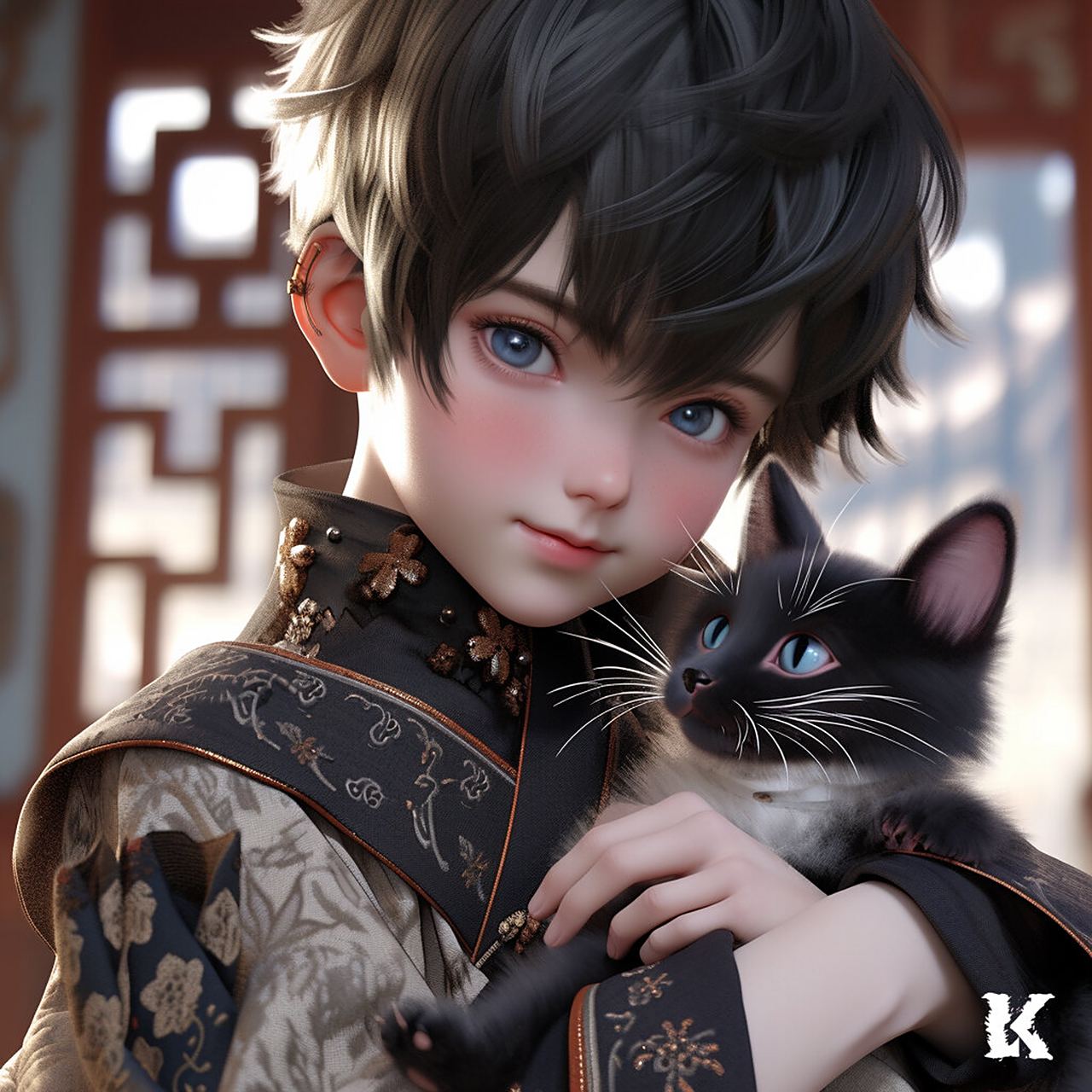 中国风——可爱猫咪拟人小男孩头像