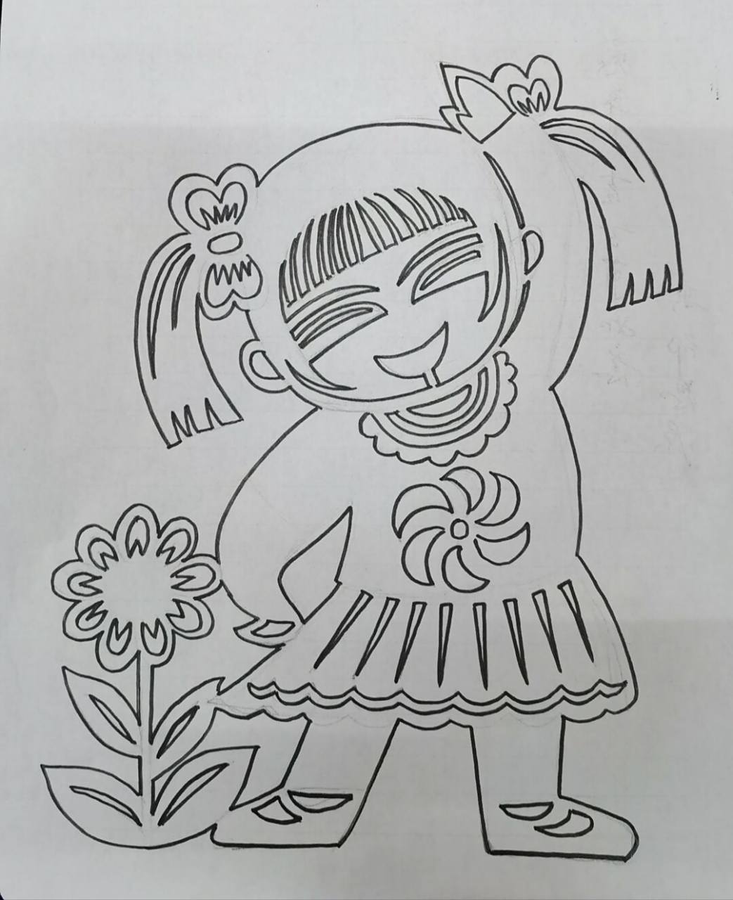 笔记灵感# #手工剪纸# #窗花剪纸# #剪纸# #线稿# #六一插画# #六一