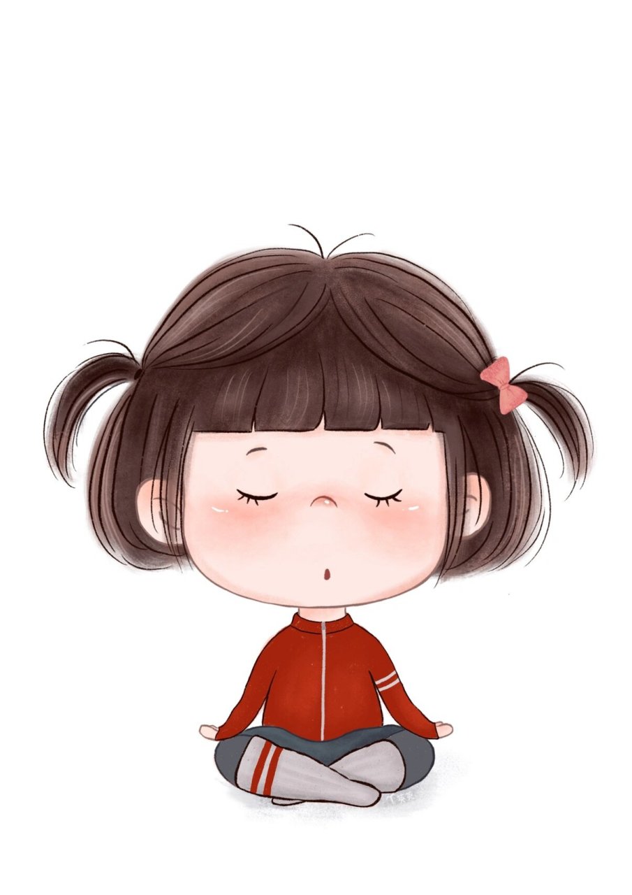 手绘头像 静坐 天冷记得加衣服哦