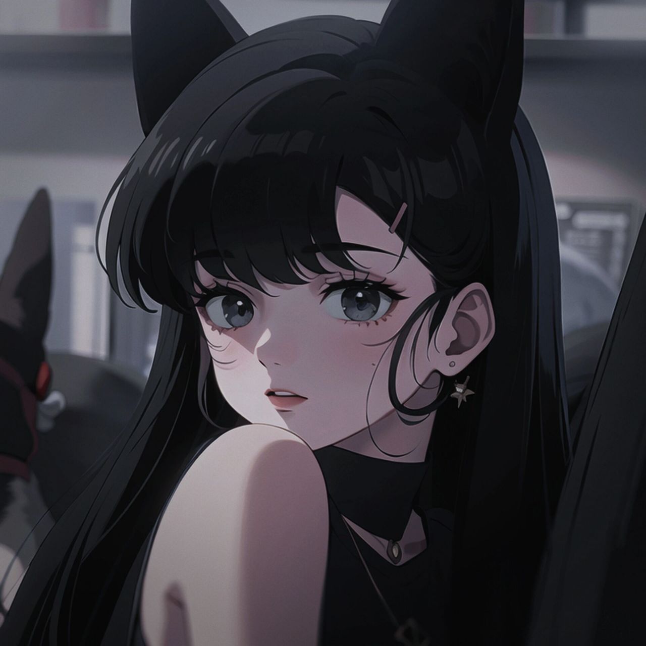 猫耳少女–ai旧漫画头像