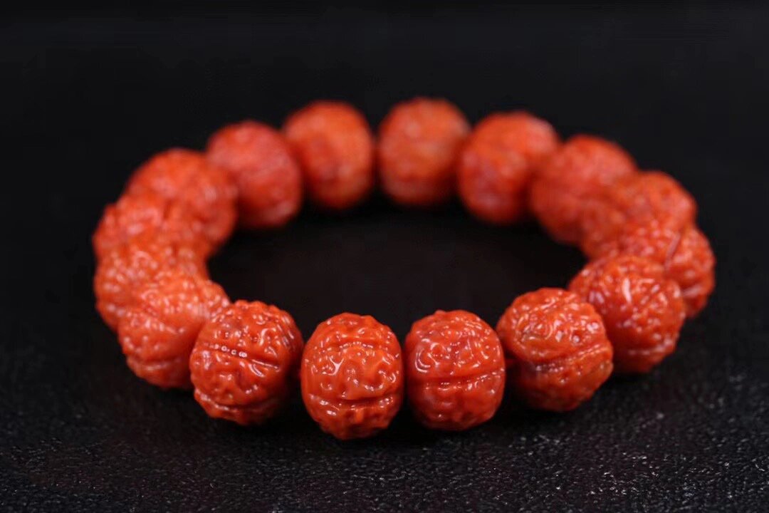 红色的小金刚菩提|南红手串 8215原创设计【金刚菩提珠手串】