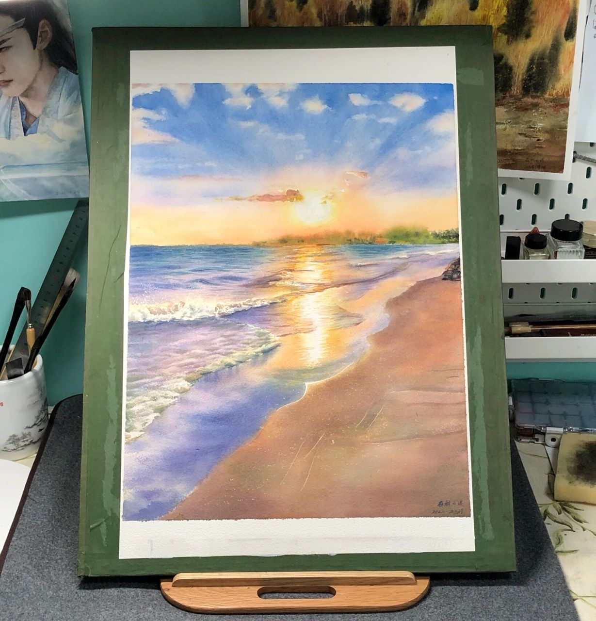 水彩画:海边日落(附步骤图)