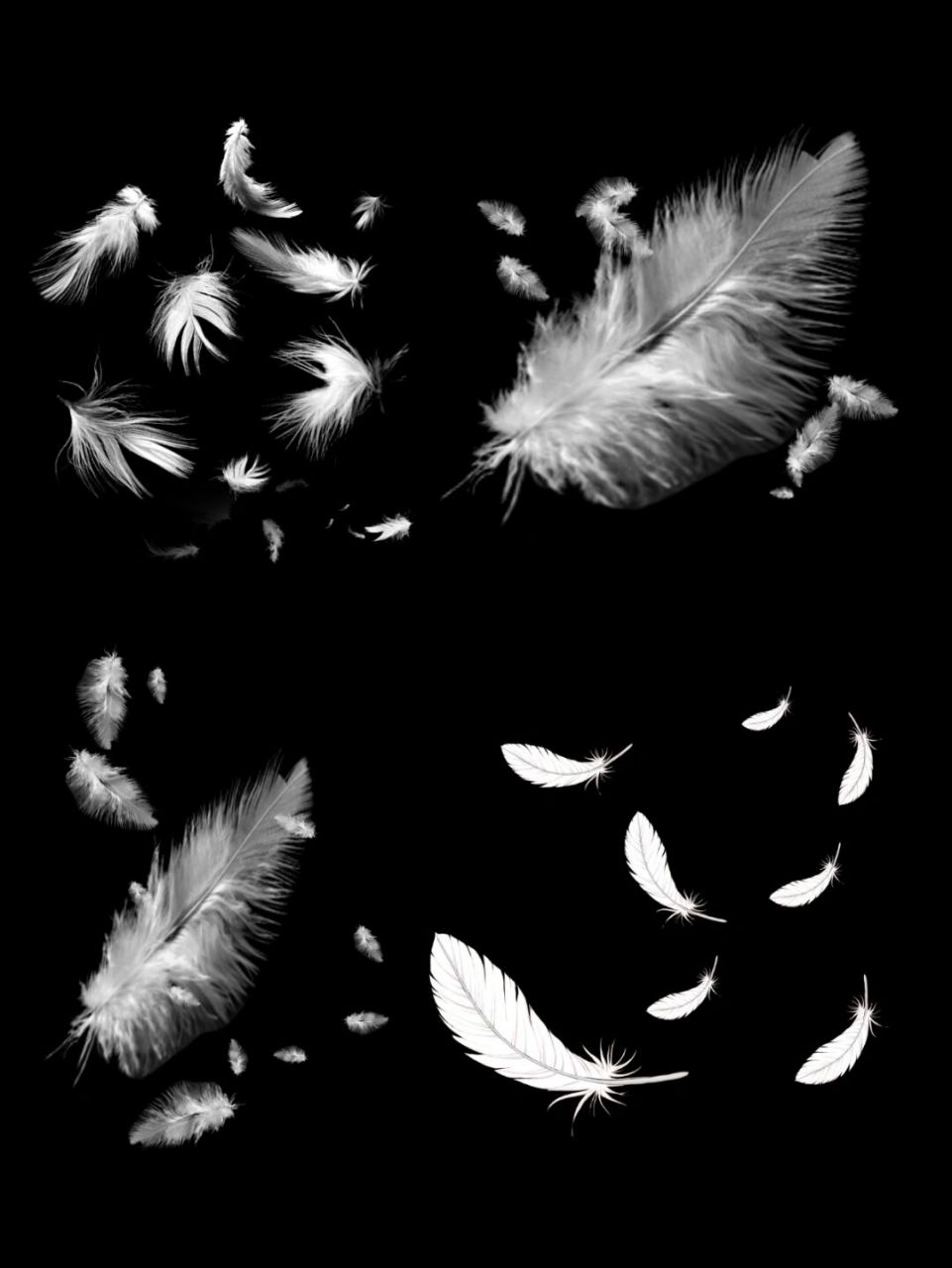 97素材库|仙气飘飘羽毛手账免抠素材 94羽毛素材是海报设计中常用