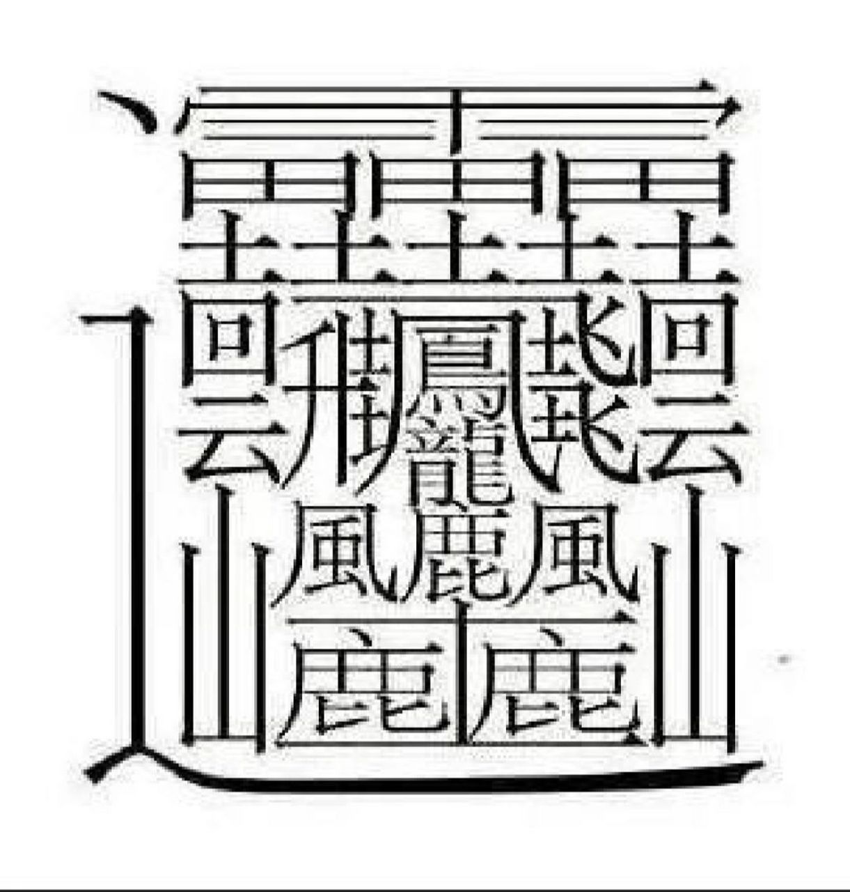 今天试着写了一下,这是目前看到的中国笔画最多的字,是一个古字,字音