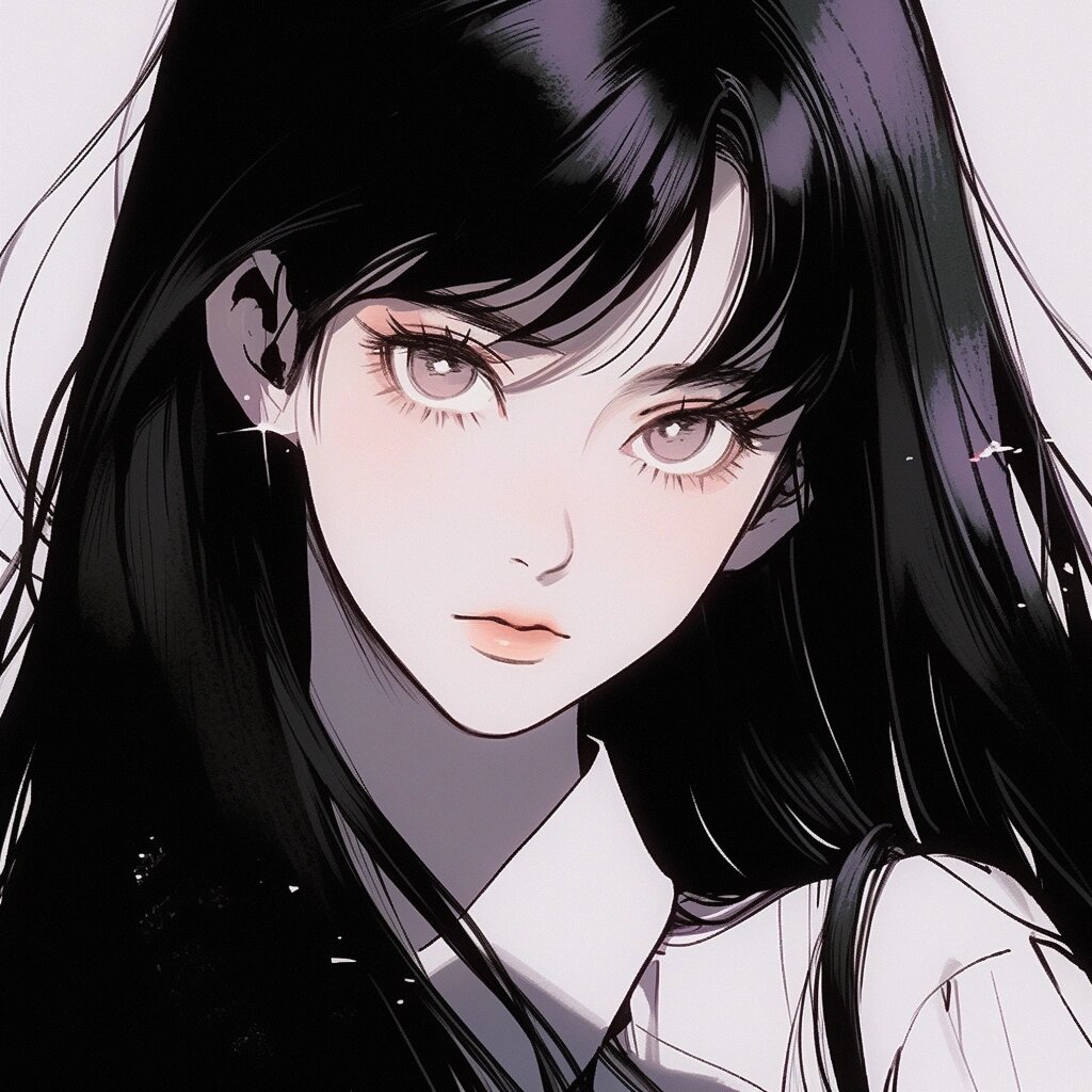 黑白女漫头像|是最爱的风格