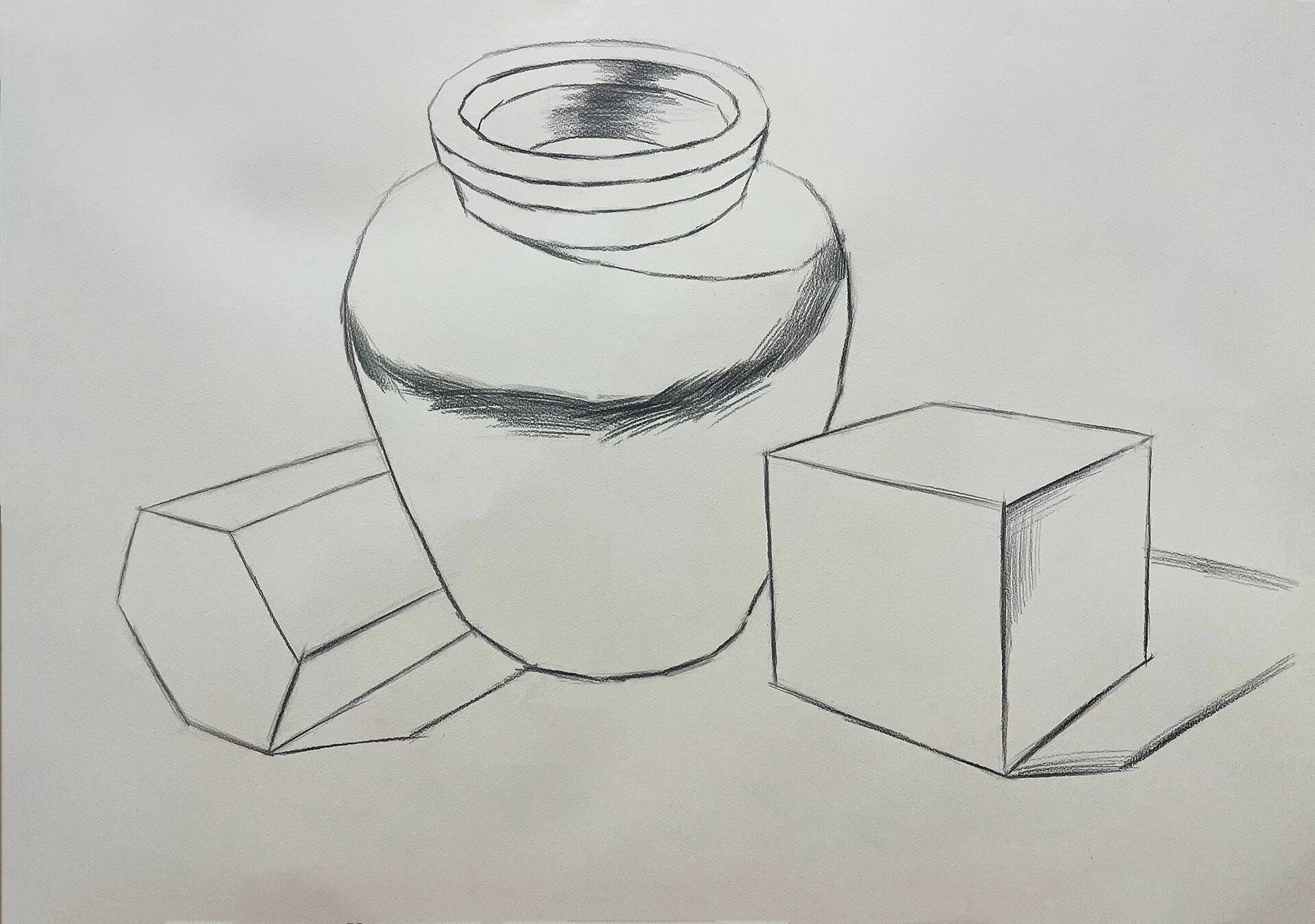 素描四级考试内容步骤图,同学们加油哦