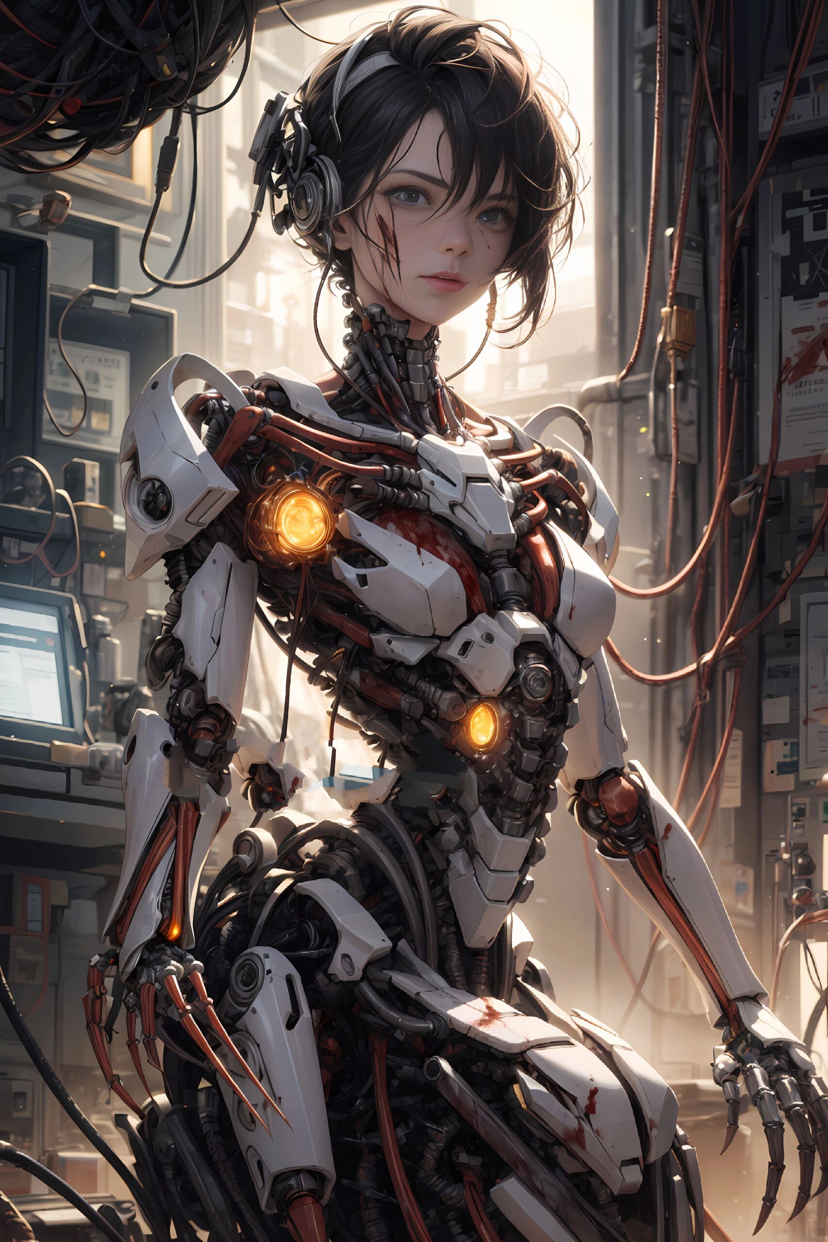 ai绘图机甲机娘未来科幻4k手机壁纸