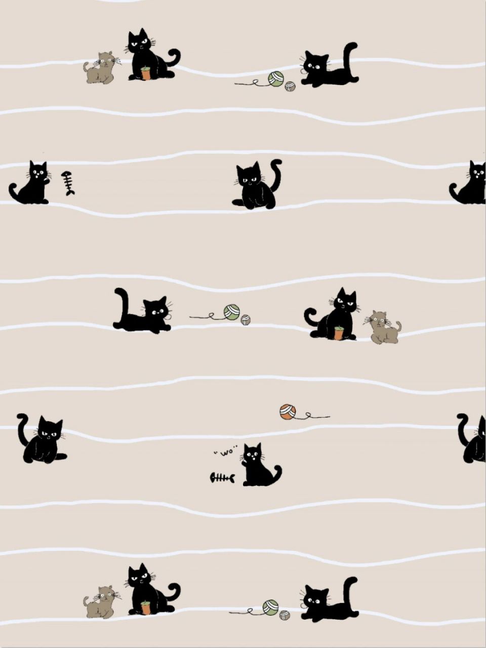 855期 调皮可爱小黑猫 手机壁纸 #壁纸# #原创壁纸# #手机壁纸