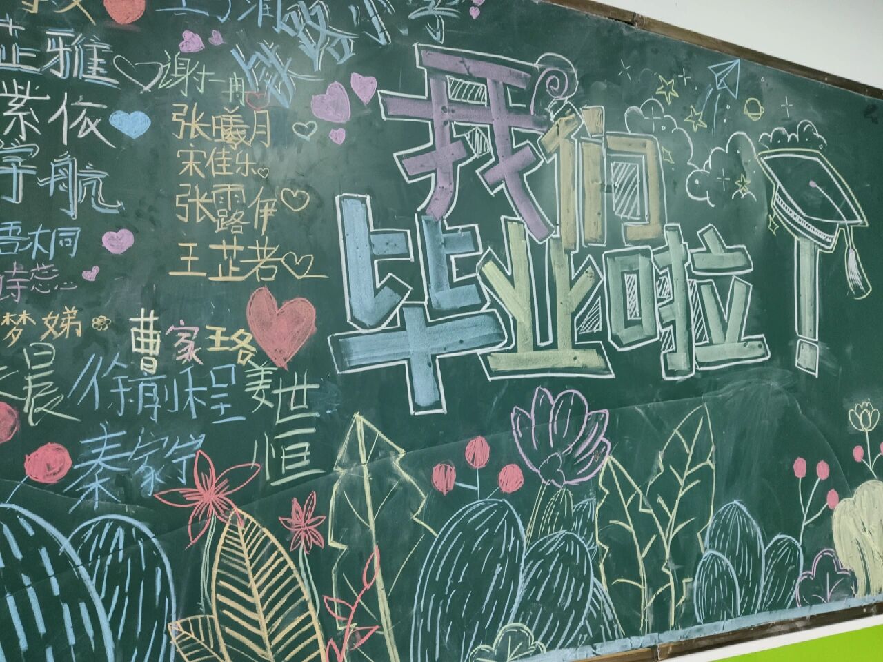 我们毕业啦~毕业季黑板报