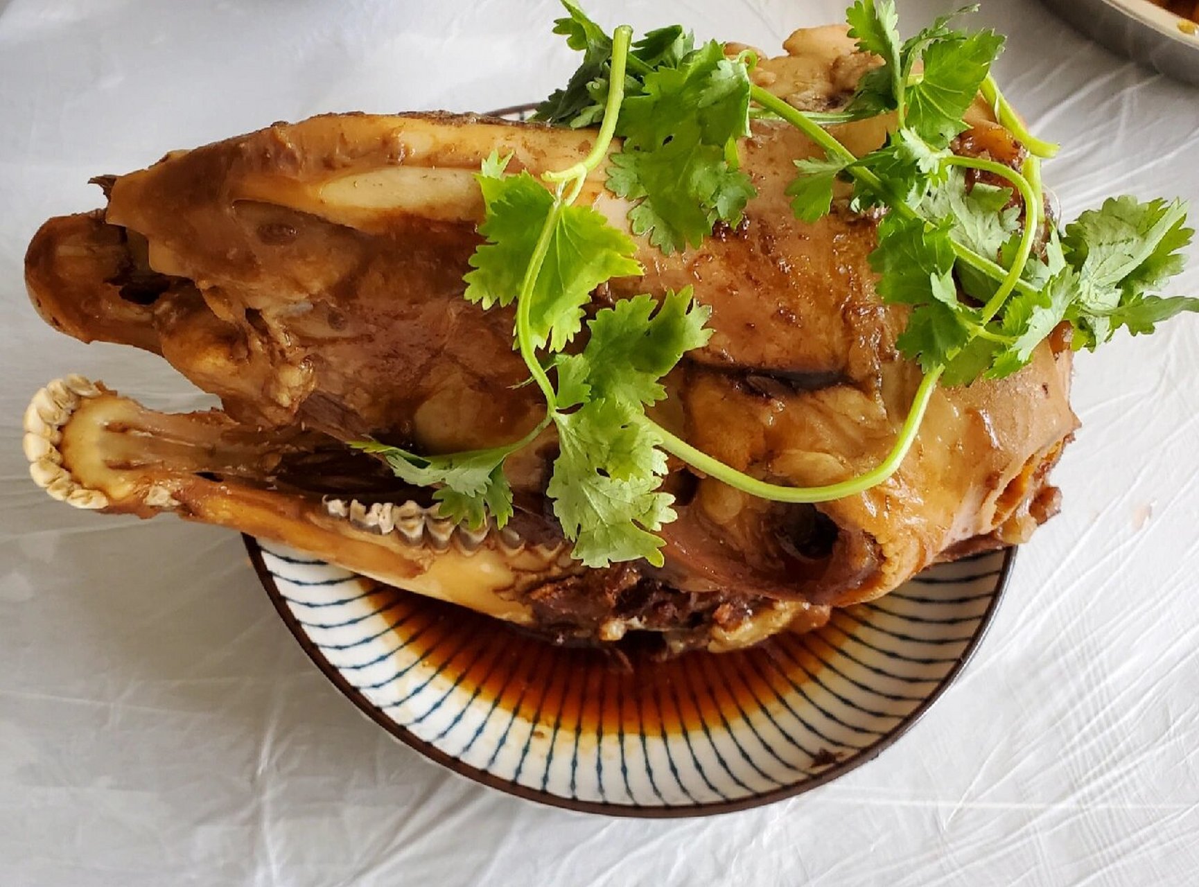 红烧羊头 中秋节快乐 1 ,羊头肉可以温中助阳,滋补肾脏,改善肾阳不足