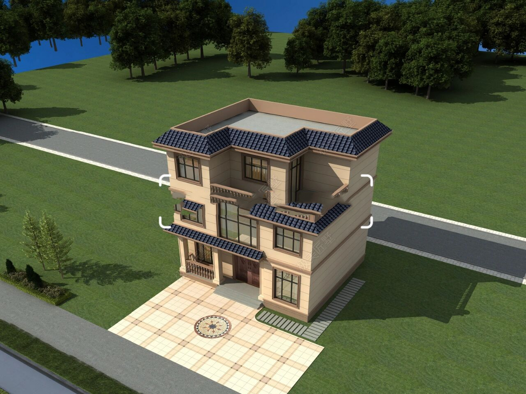 占地不足百平 欧式别墅或许我们见的很多,但是平顶欧式确是很少见