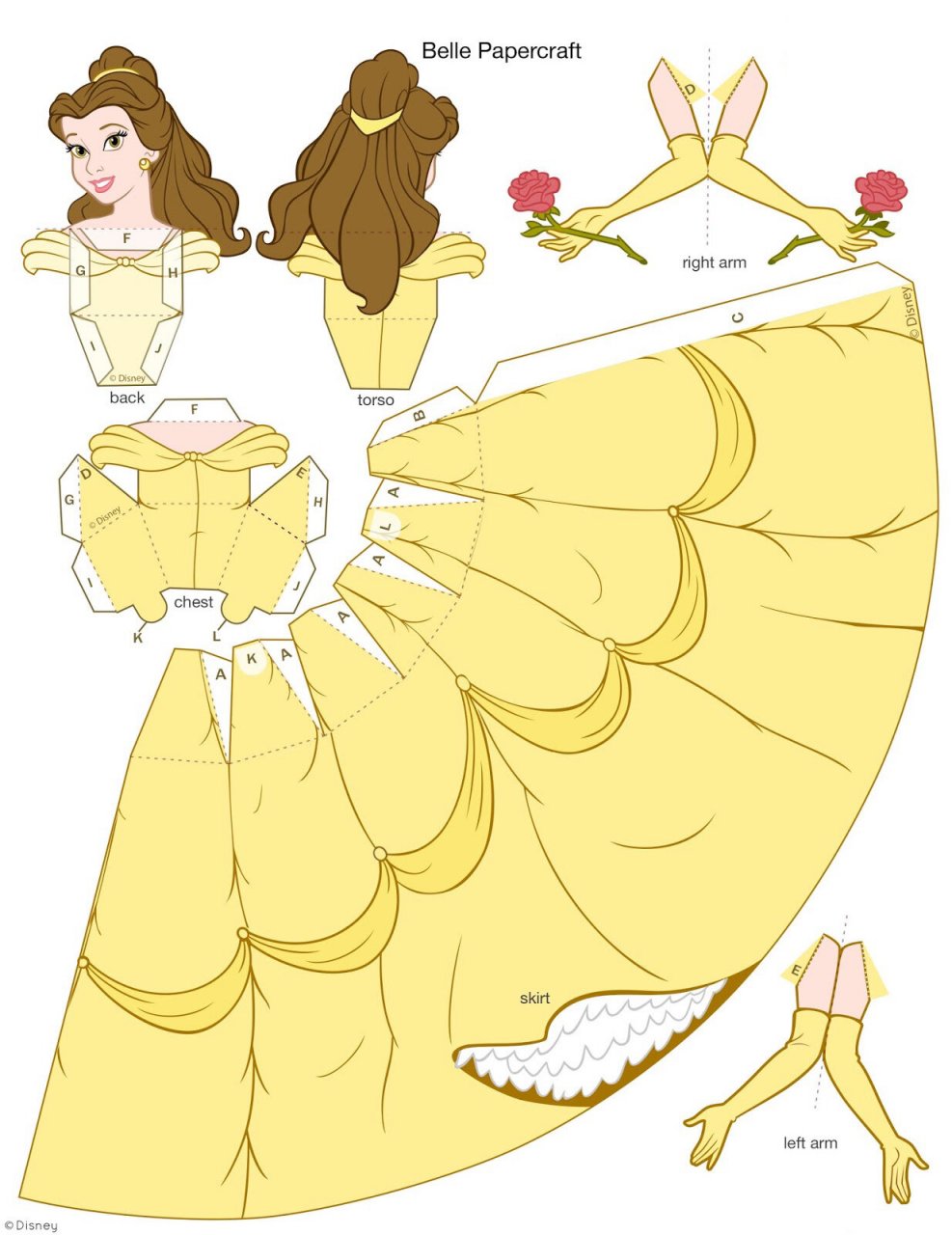 94迪斯尼公主系列立体折纸 【含线稿】