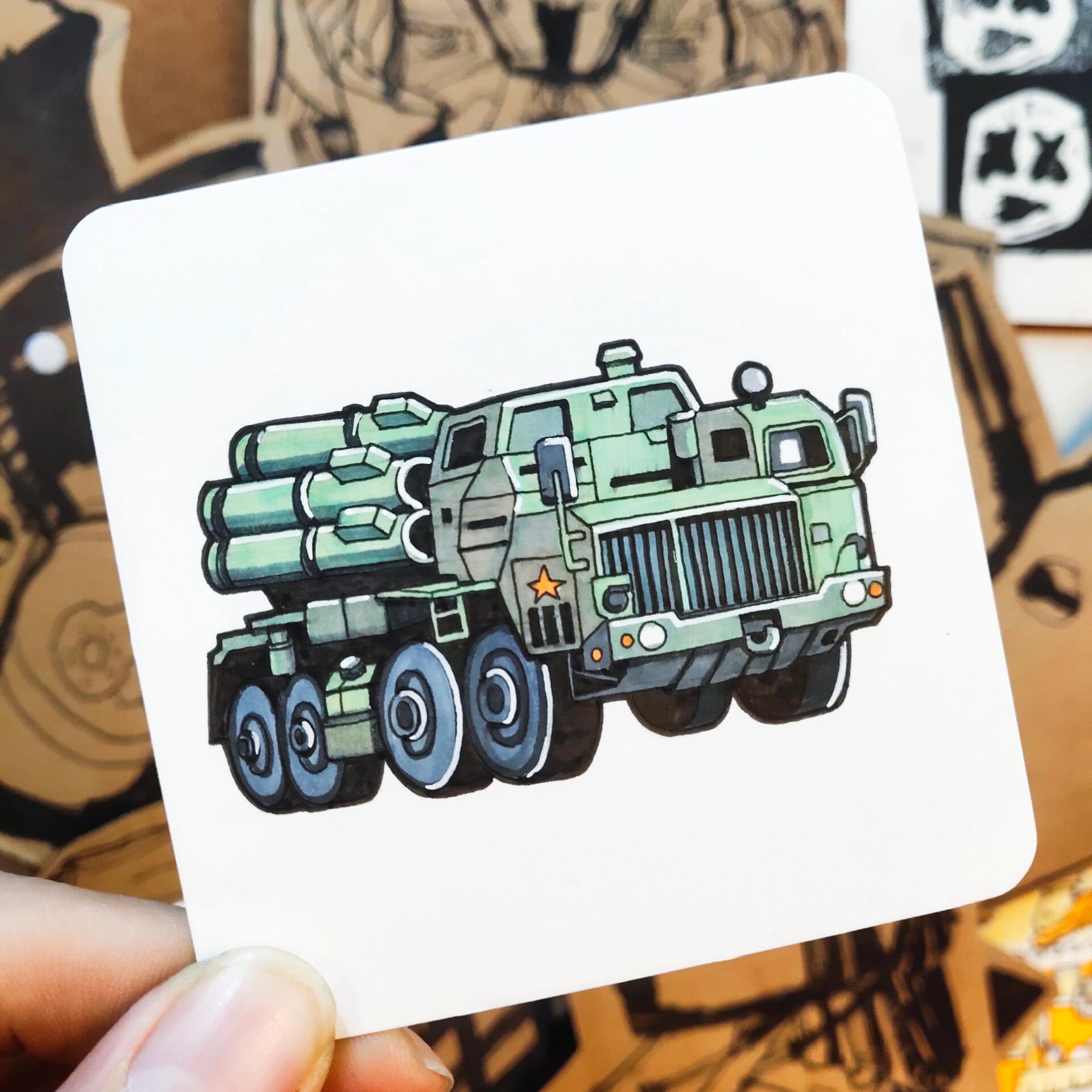 速写365-250 q版"龙卷风"火箭炮发射车