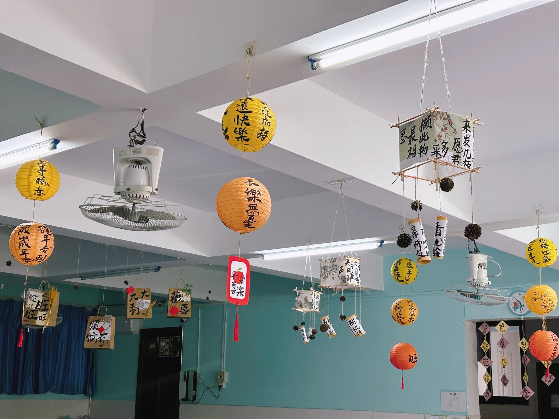 新春元旦中国风教室吊饰