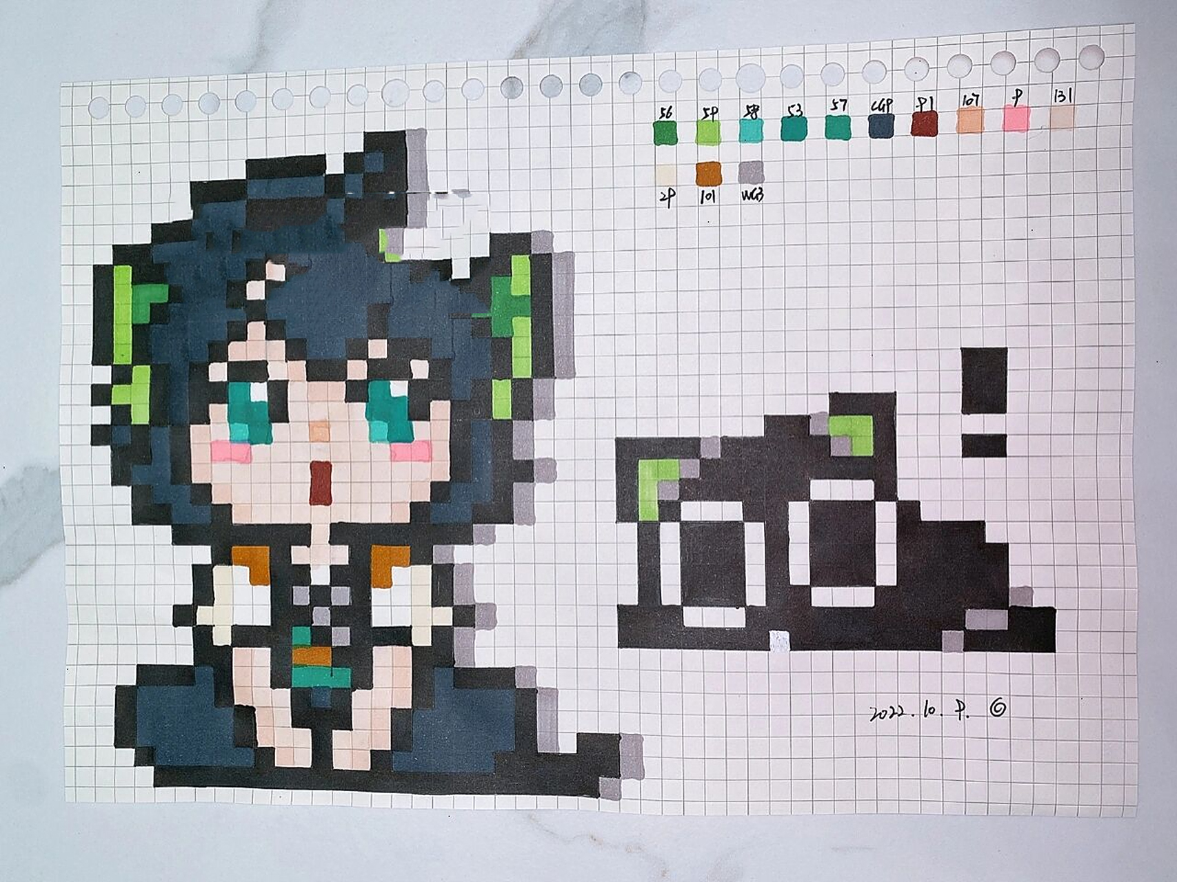 【像素画】罗小黑战记 今天也是可爱风小崽崽 图纸来源 图纸大小:a5