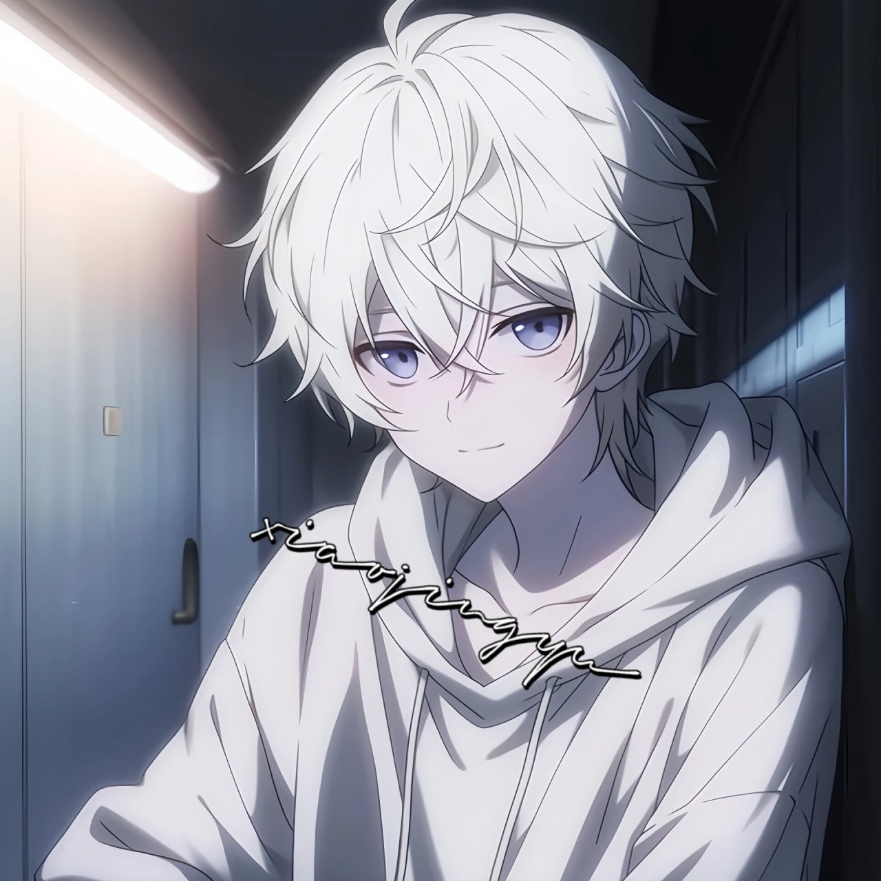 动漫男头|阳光白发男孩