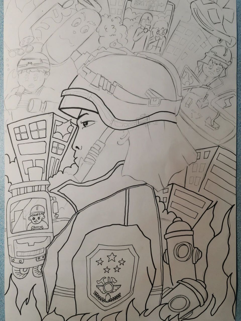 消防安全主题绘画