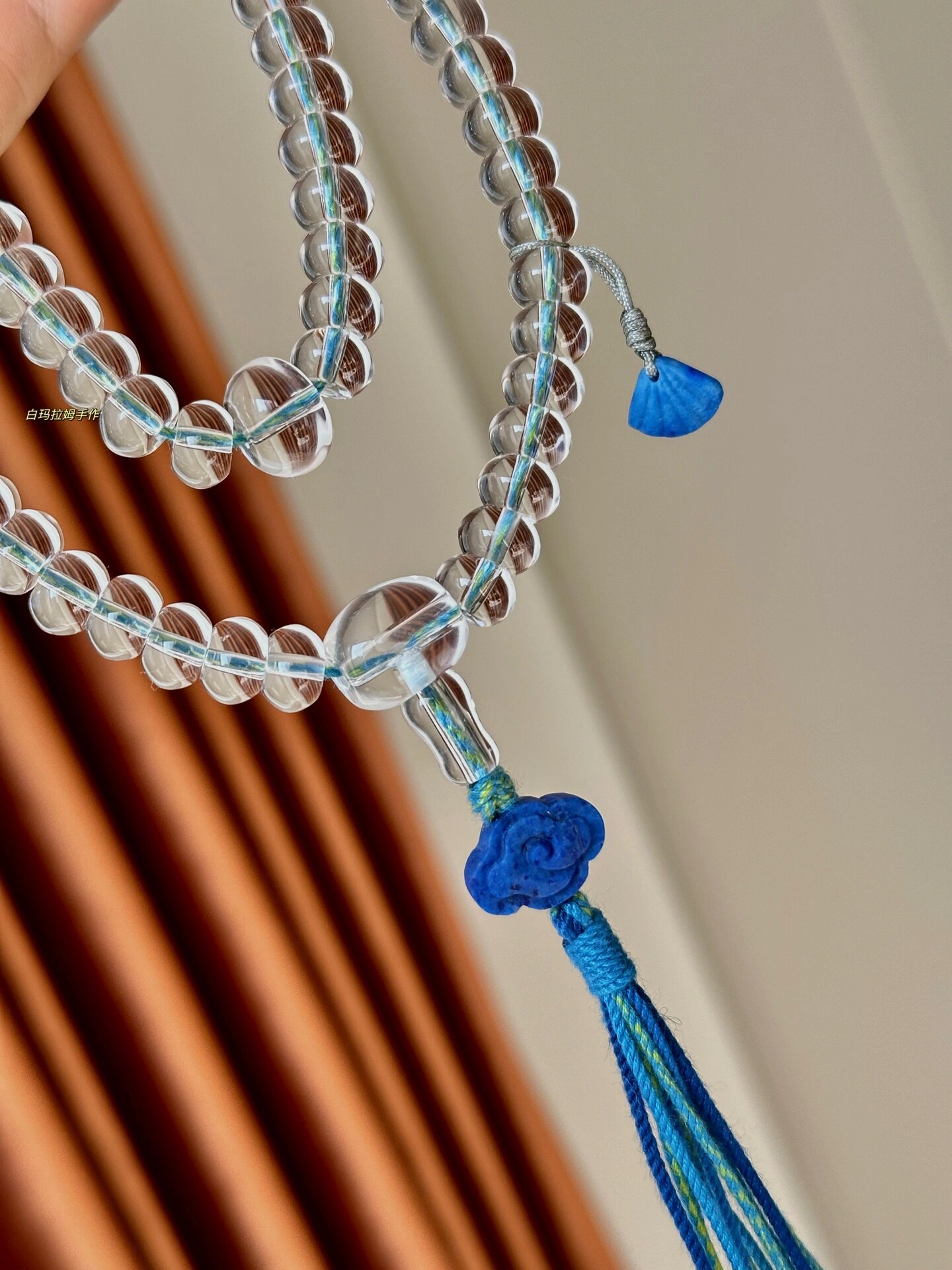 最喜欢的珠型算盘珠白水晶108佛珠 10a级 修金刚～垛极好