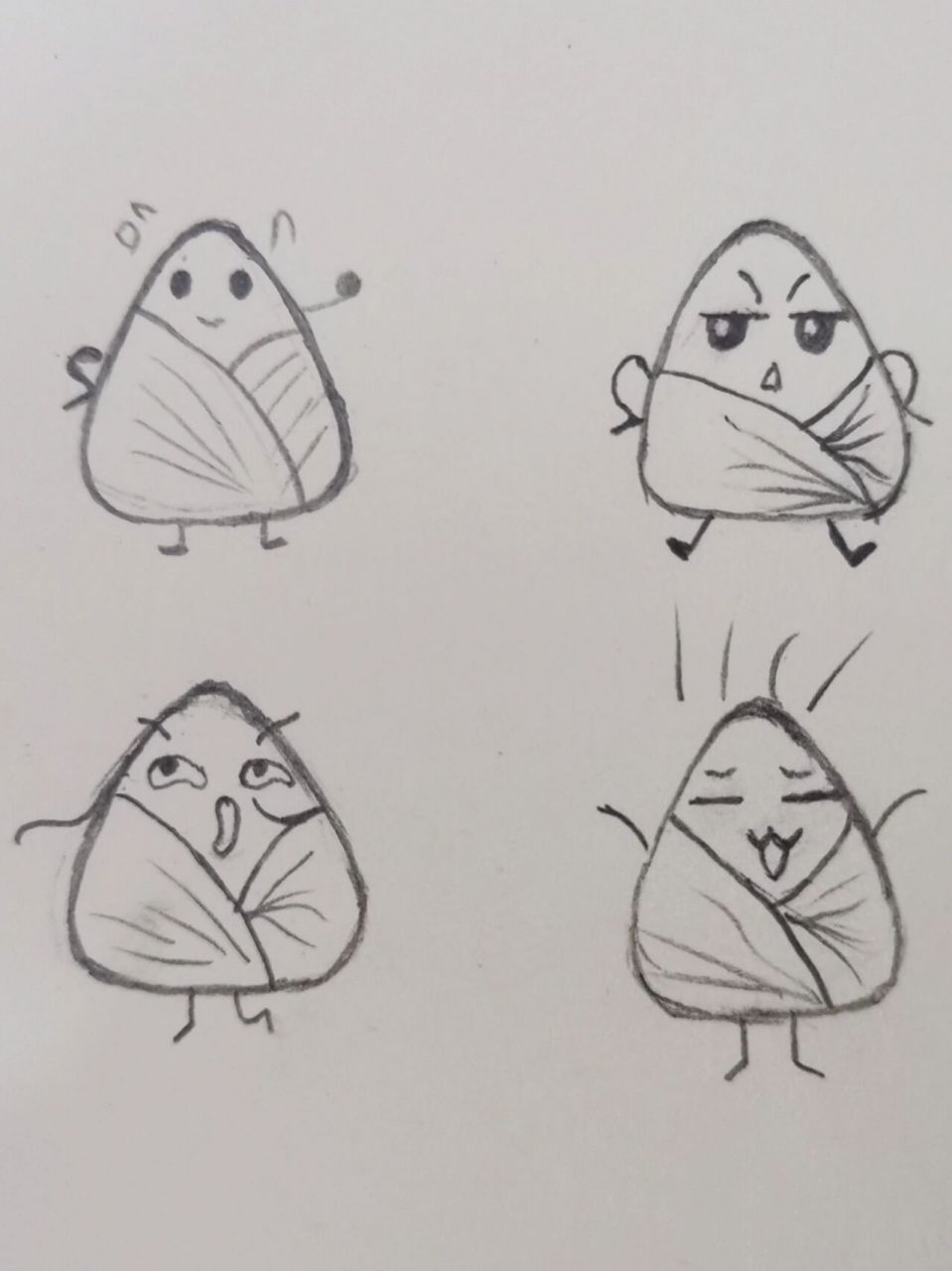 绘画练习|day33 端午节安康 粽子表情简笔画 不出门 就画画 	 #不出远