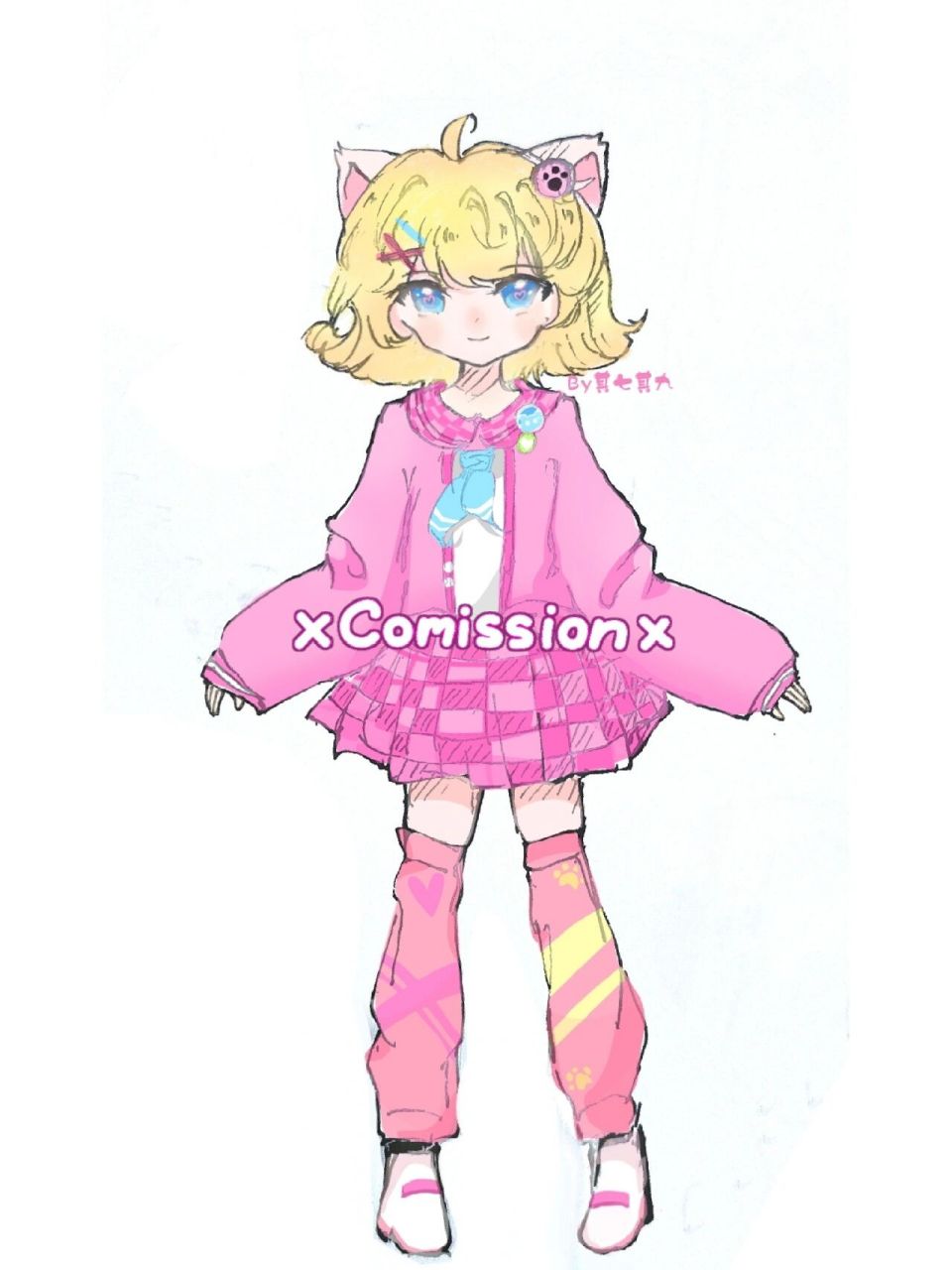 点进来看jk妹拟人 袜子是因为自己很喜欢这种堆堆袜 	 是在纸上画的