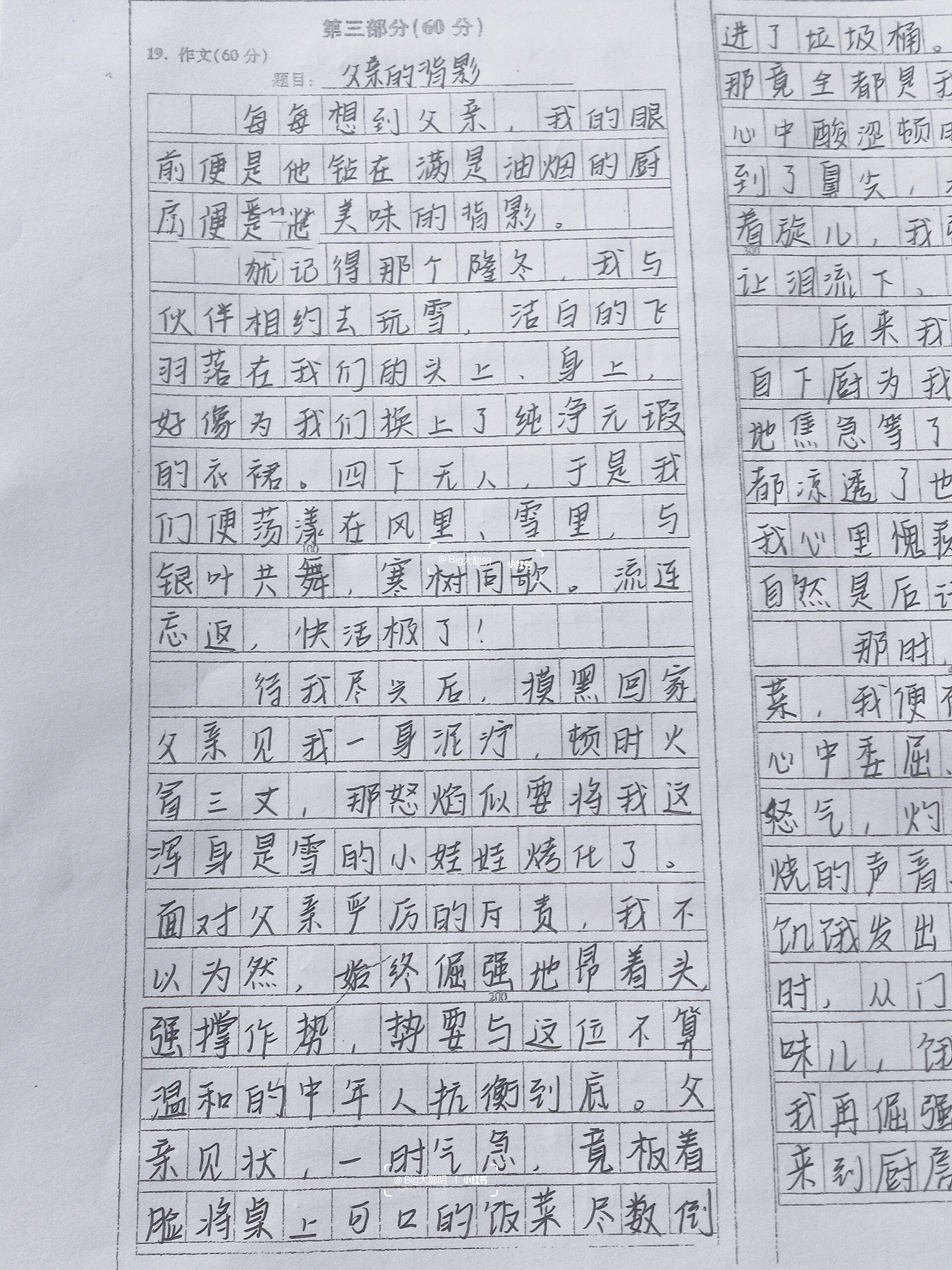 99优秀作文《父亲的背影》