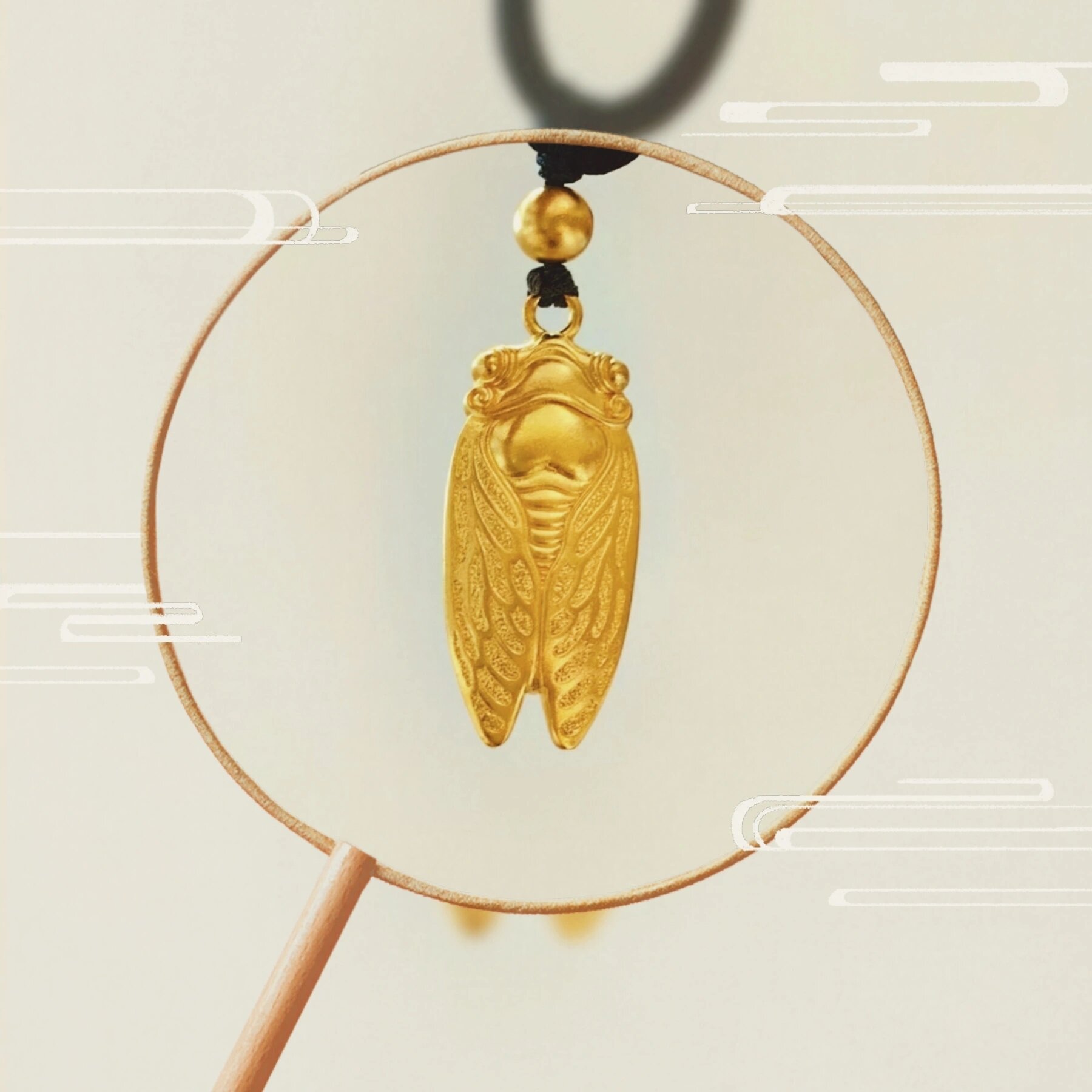 古法黄金蝉吊坠