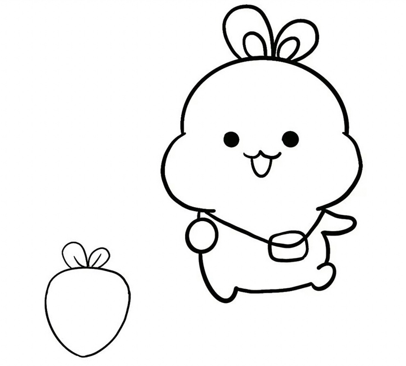 小兔子简笔画 美术,简笔画,儿童创意美术,可爱的小兔子 #每日一画