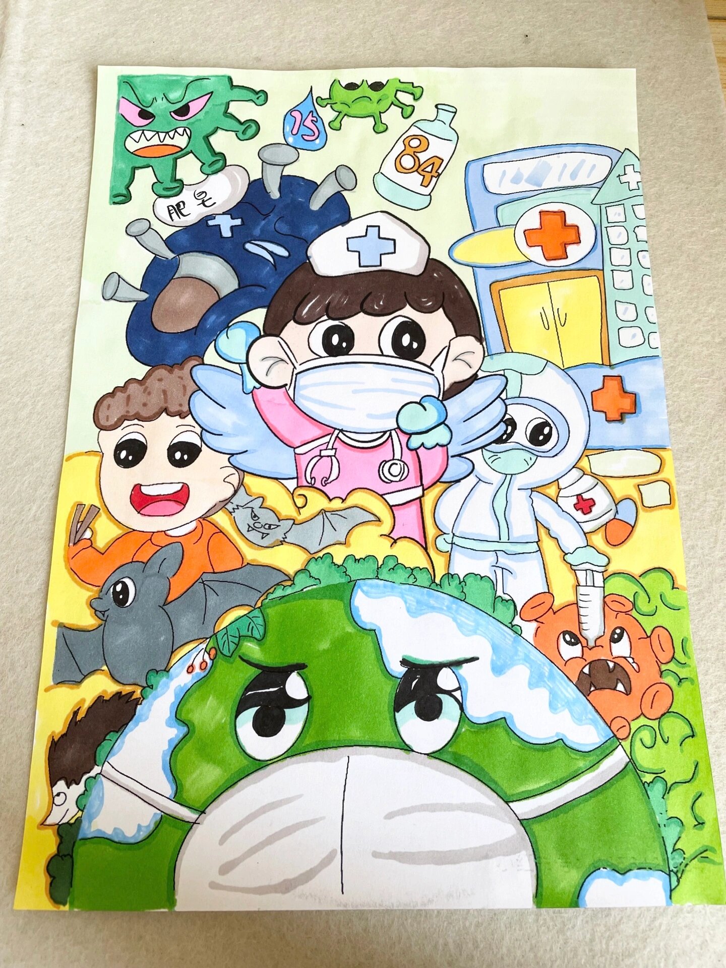 预防传染病防治病毒抗疫主题画.@小一健康科普的动态