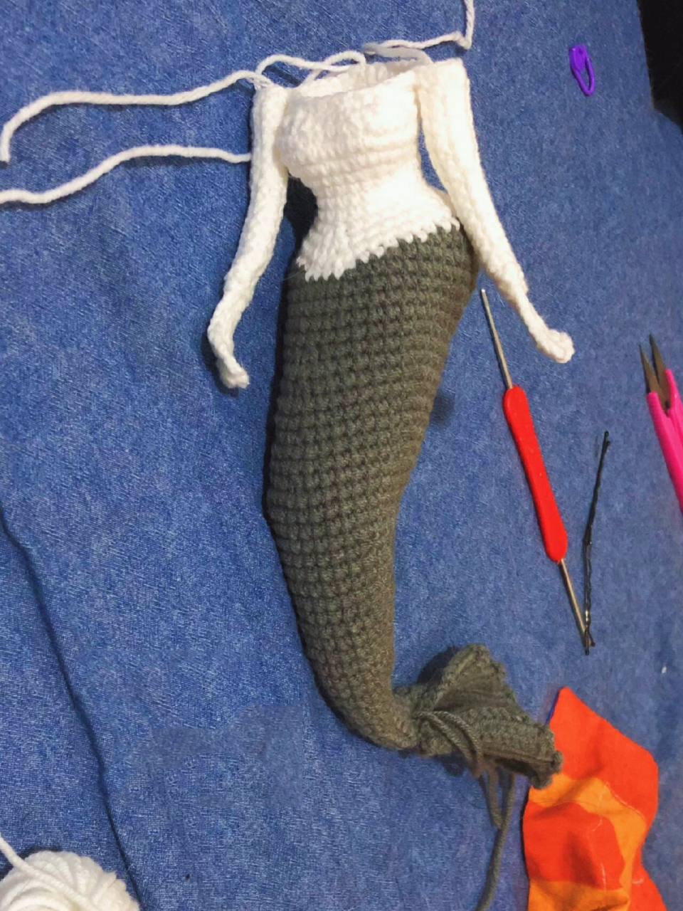 美人鱼🧜‍♀️mermaid 钩针图解细节 图解原文 刷到 感觉很酷