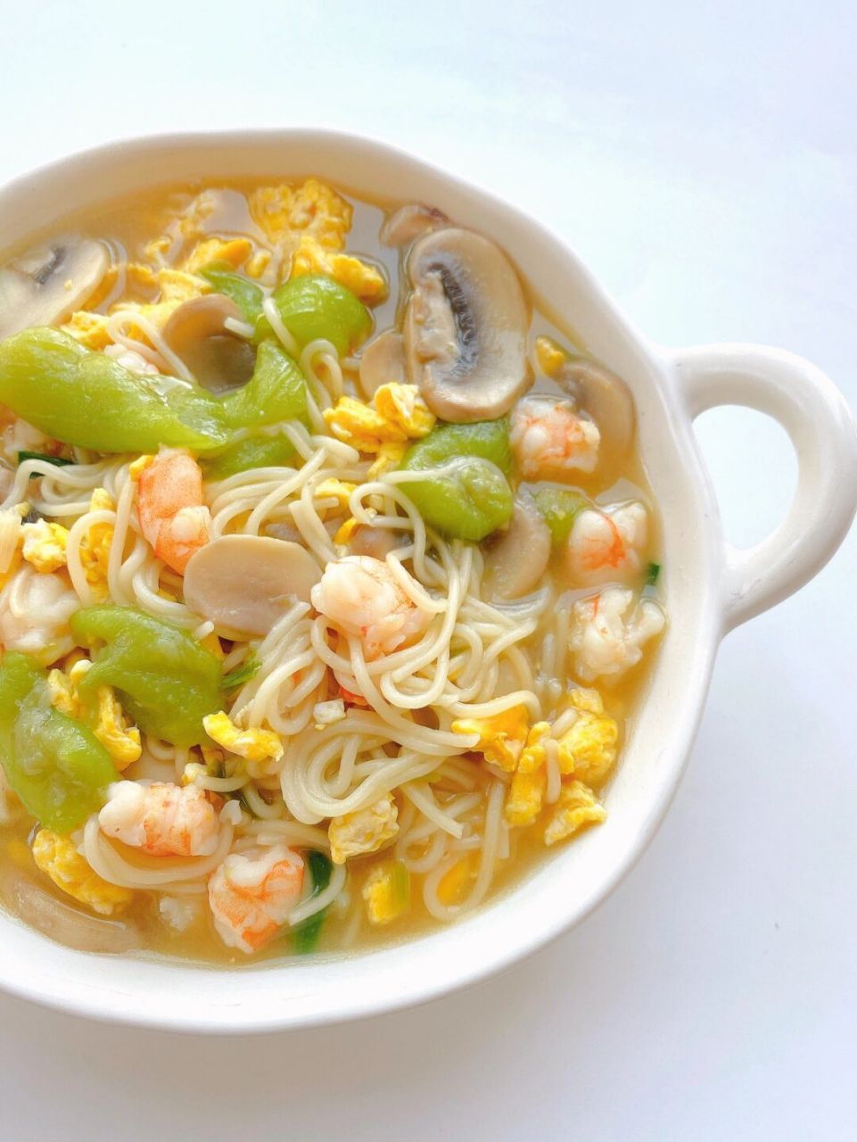 12m 宝宝辅食|丝瓜三鲜汤面90汤鲜巨美味～ 98天热了,做辅食最